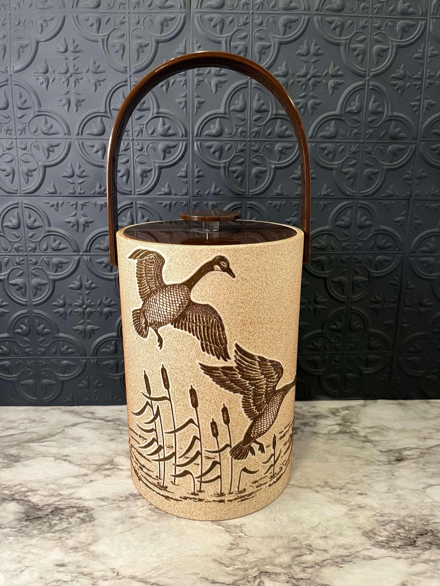MCM Ducks in Flight Fiberglass Ice Bucket