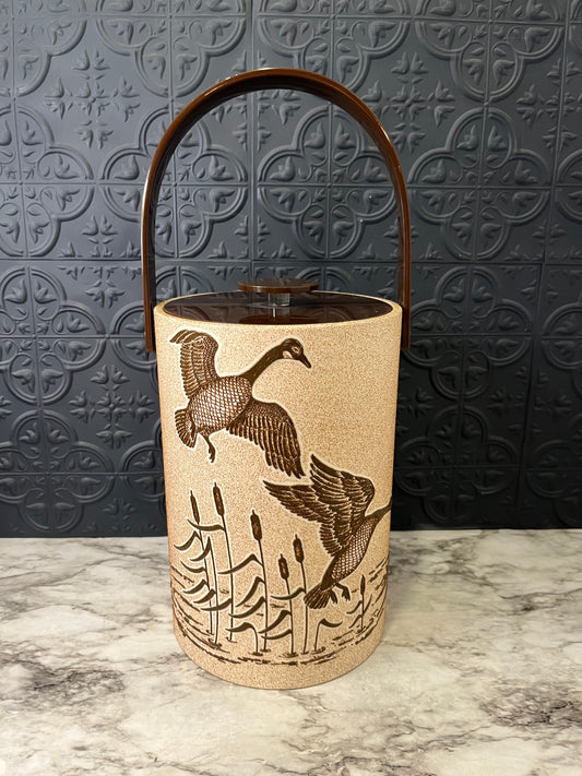 MCM Ducks in Flight Fiberglass Ice Bucket