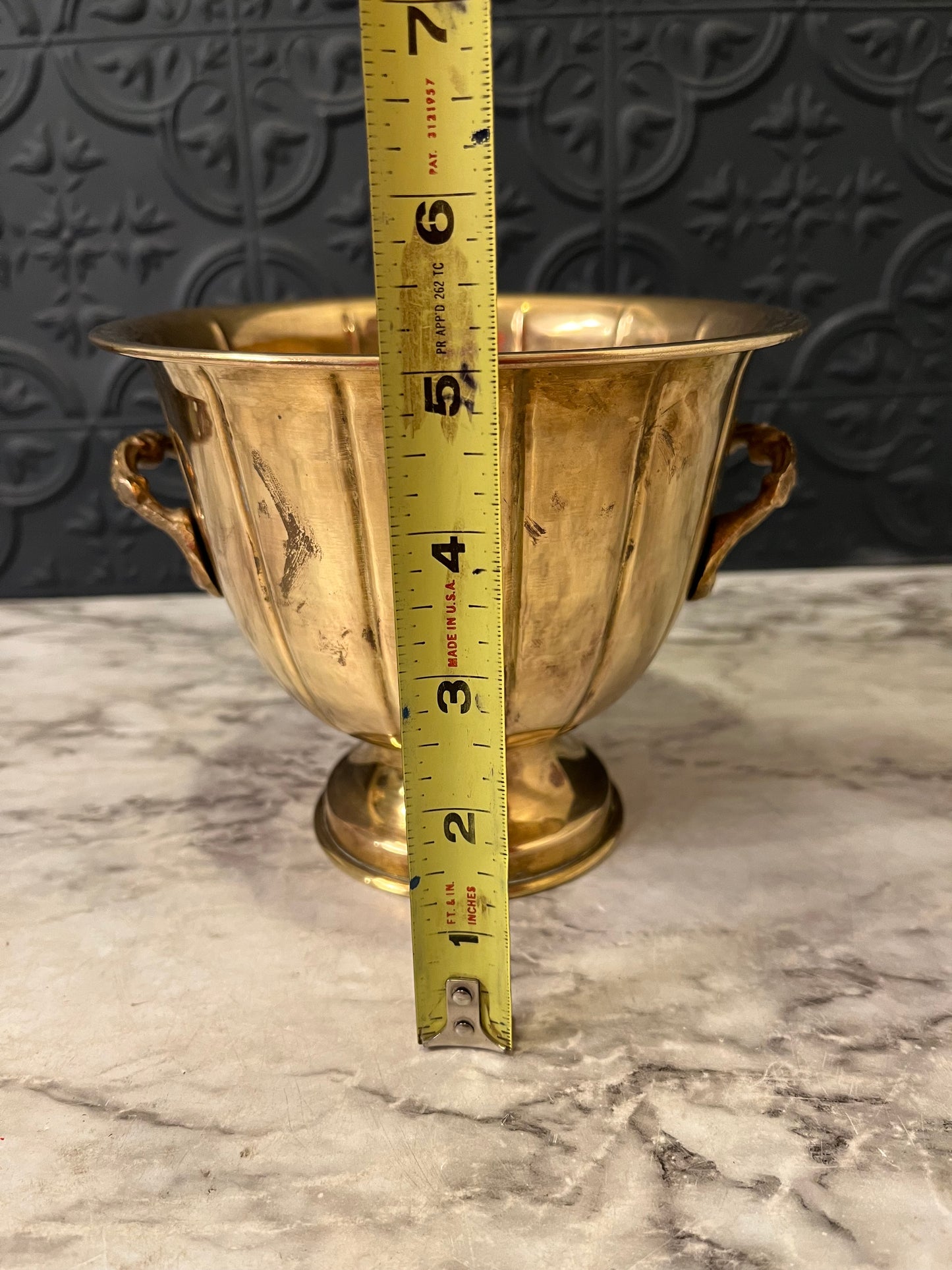 Brass Trophy Pot with Handles 5"