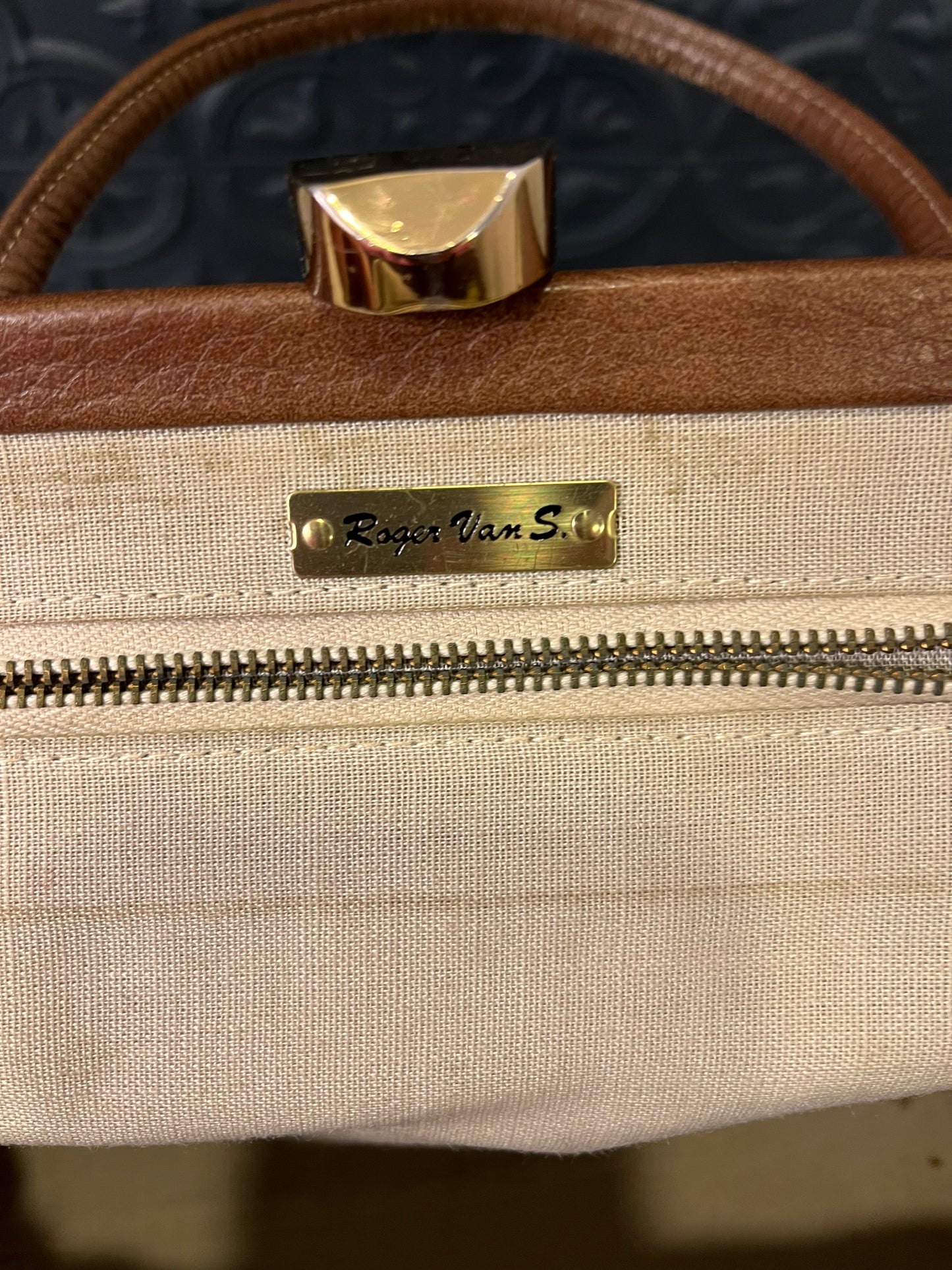 Roger Van S. Brown Leather Handbag