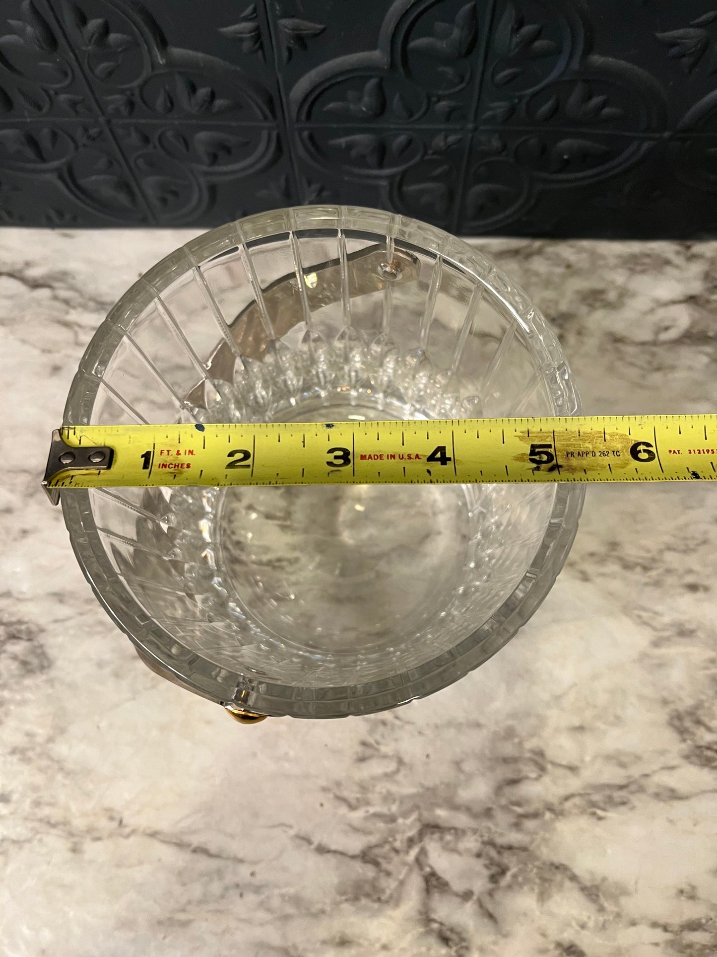 Mikasa Cut Glass Ice Bucket with Handle