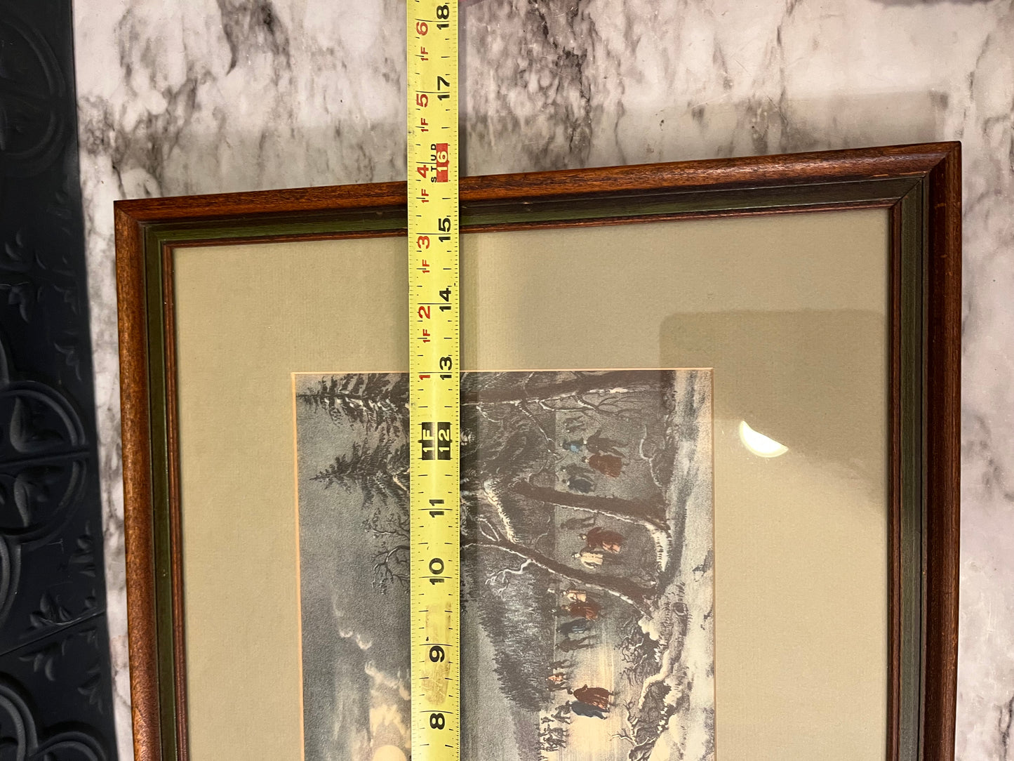 Currier and Ives Skating scene framed print