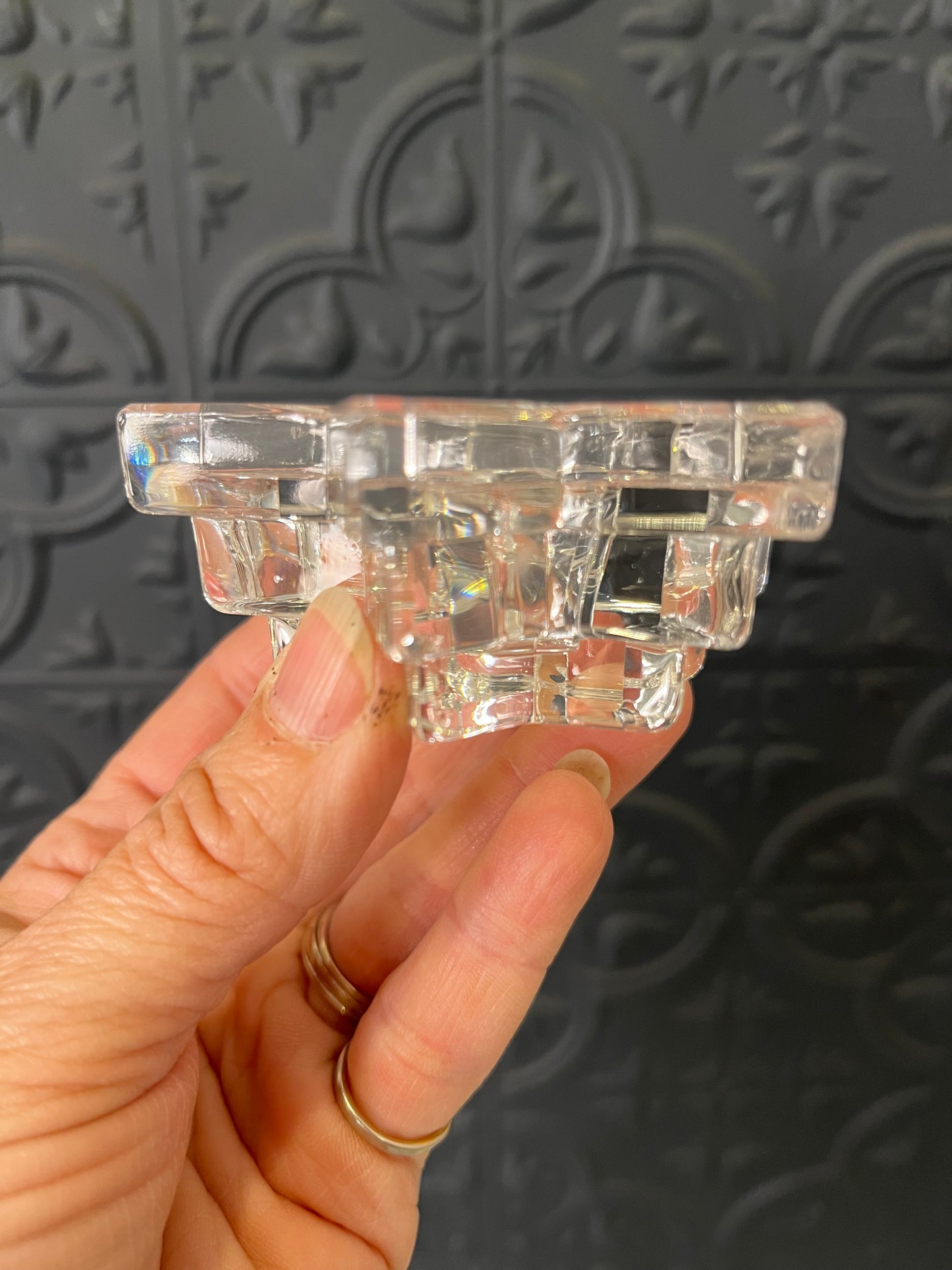 WMF Lead Crystal Stackable Star Candle Holder set of 3