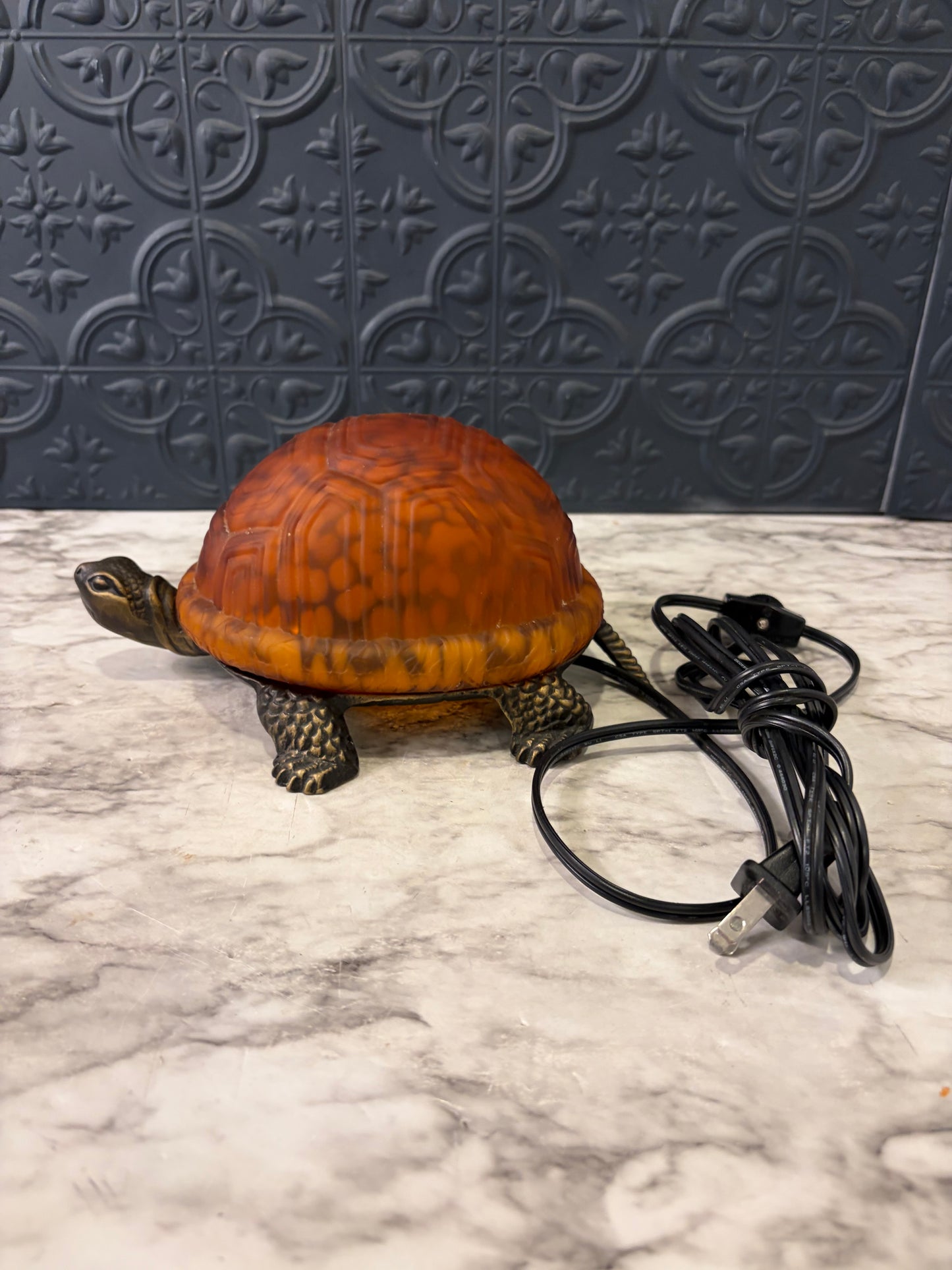 Turtle Lamp with Amber Shell