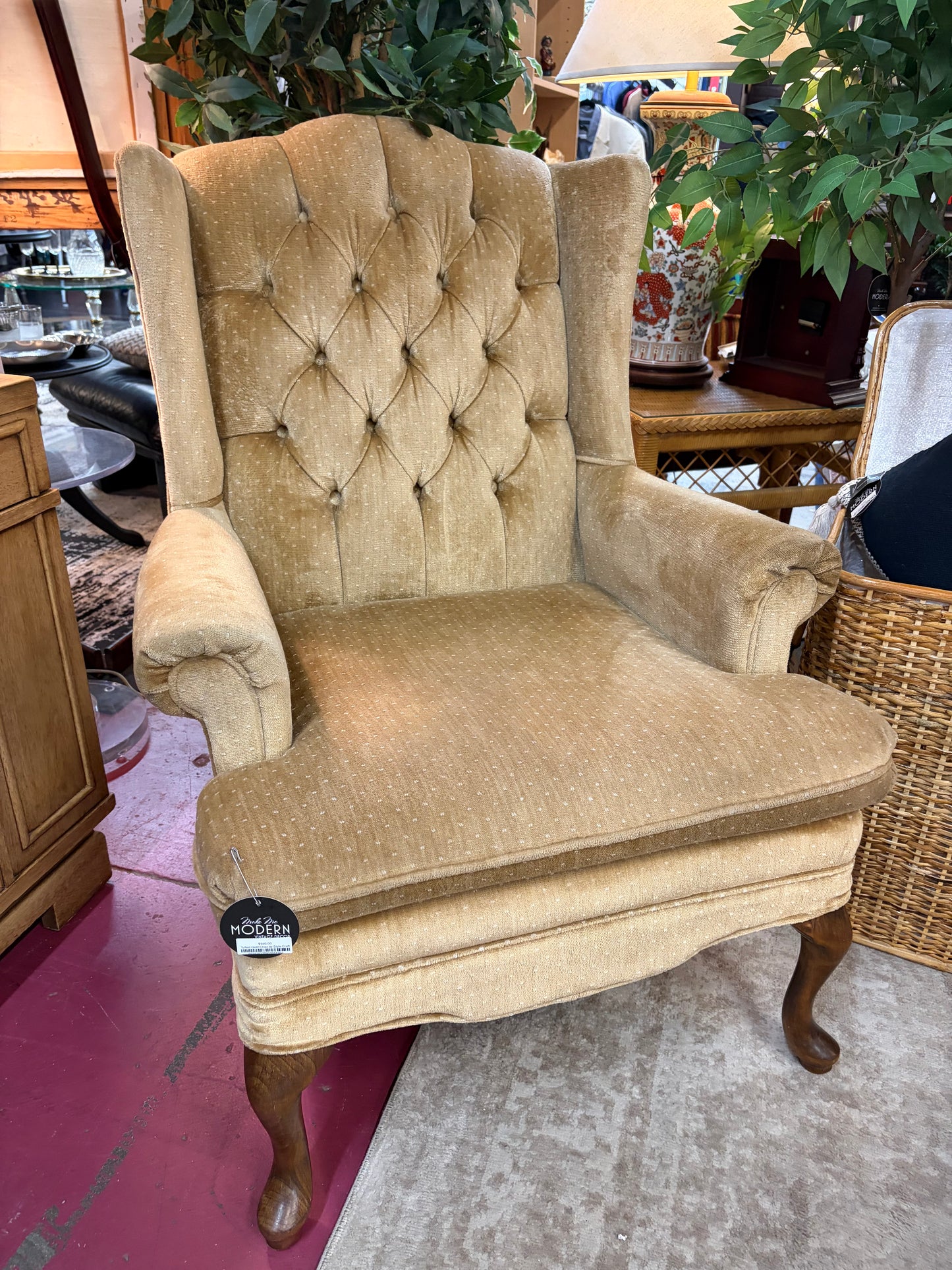 Tufted Gold Chair by Style Craft
