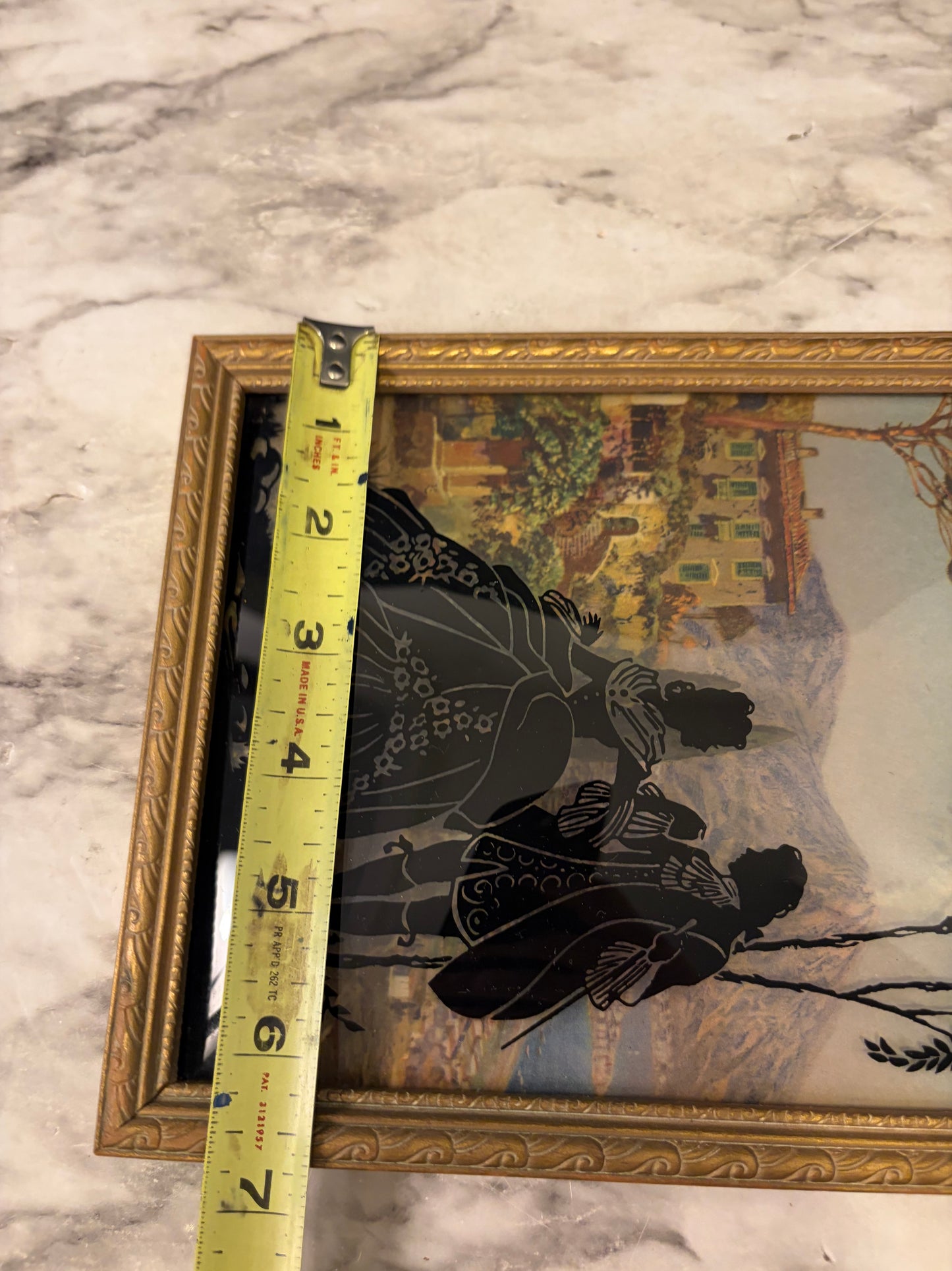 Bubble Glass Reverse Print of Victorian Courting in Countryside