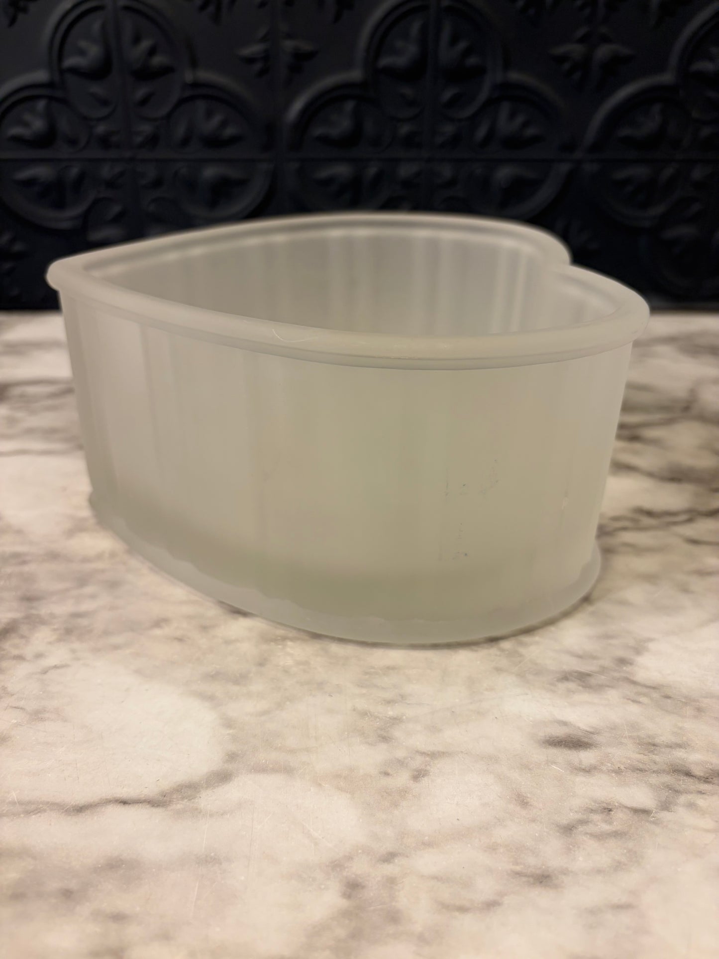 Satin Glass Heart Candly Dish