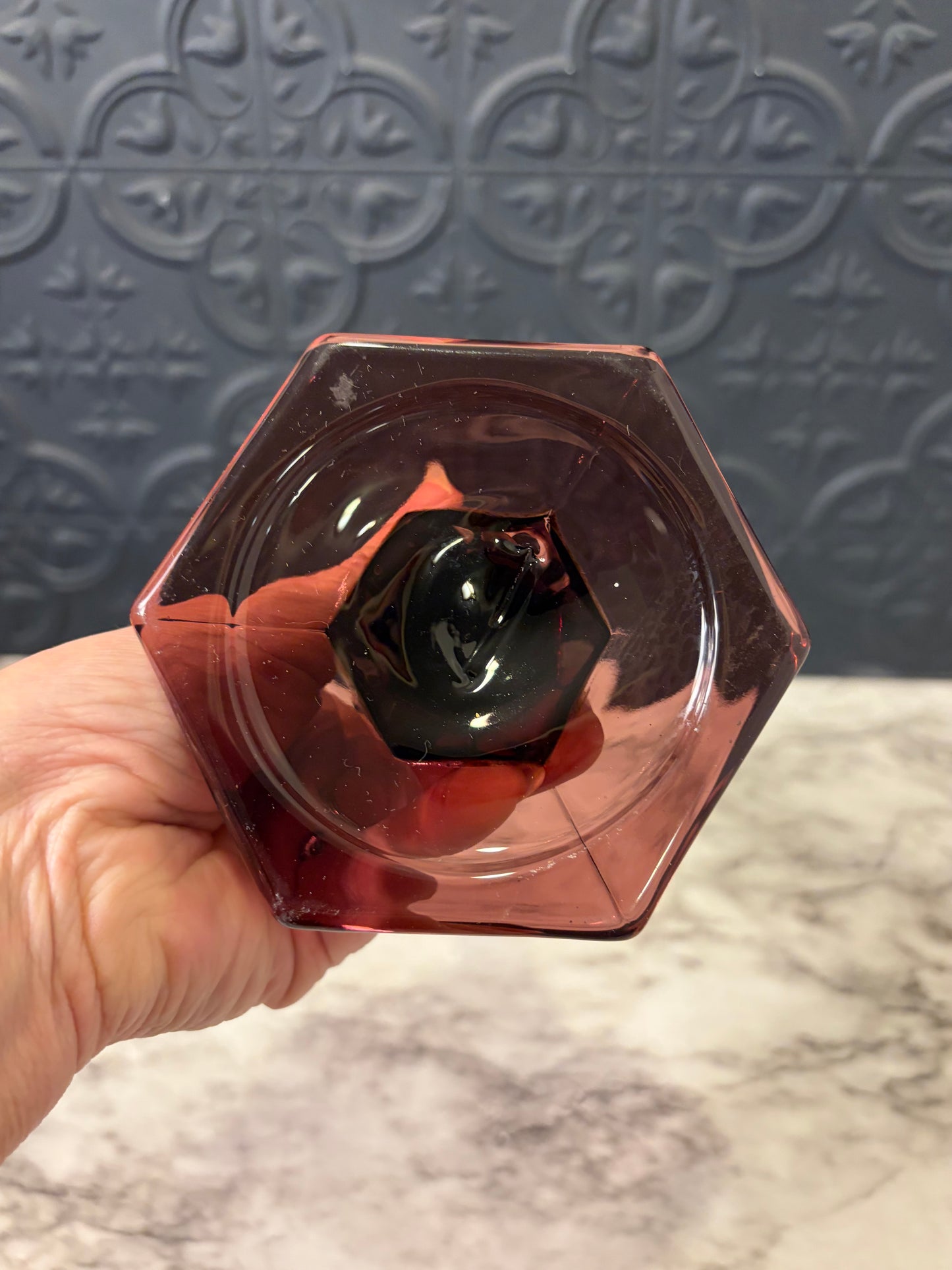 Amethyst Glass Candle Holder