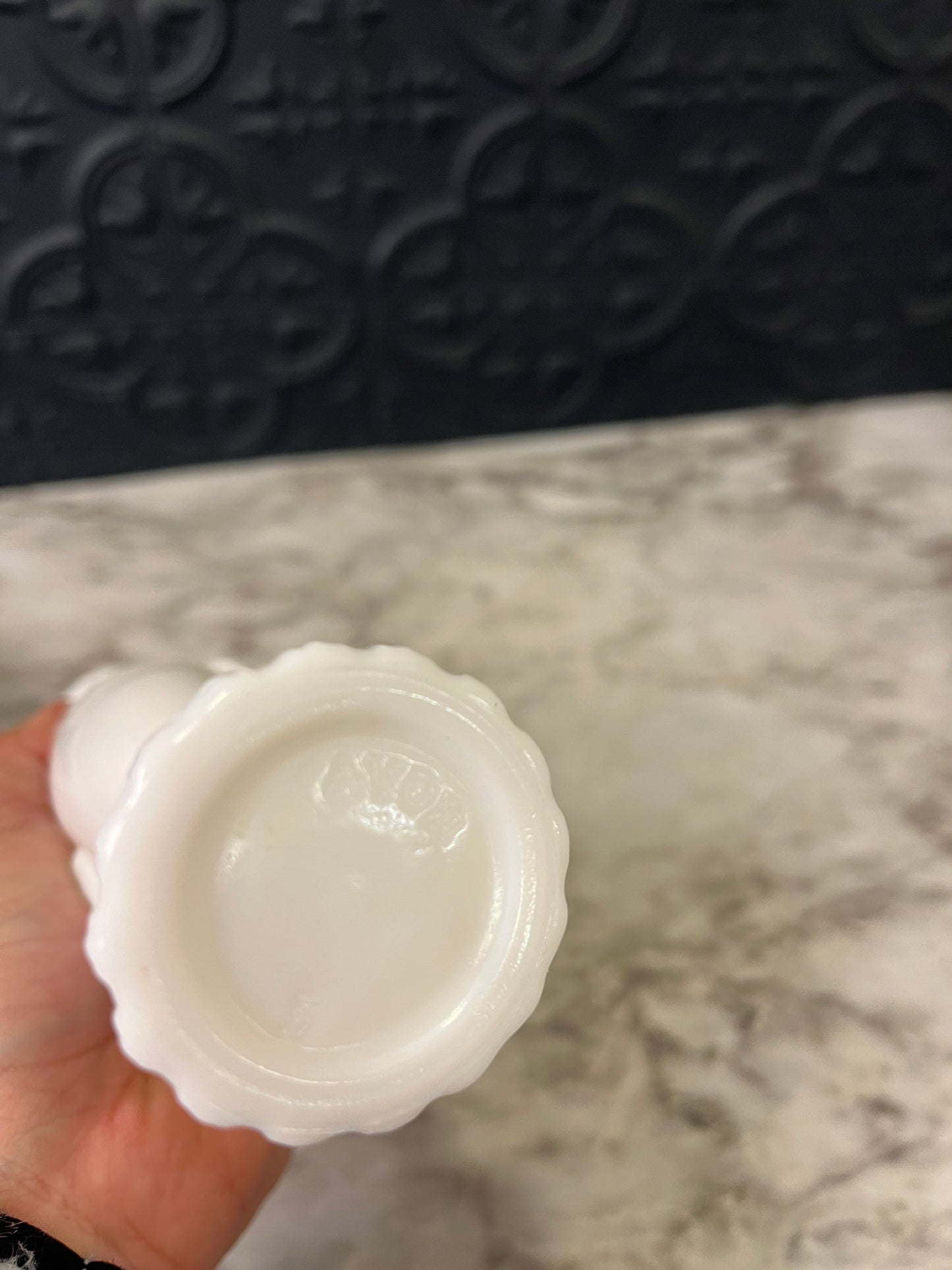 Avon Milk Glass Hand Perfume Bottle