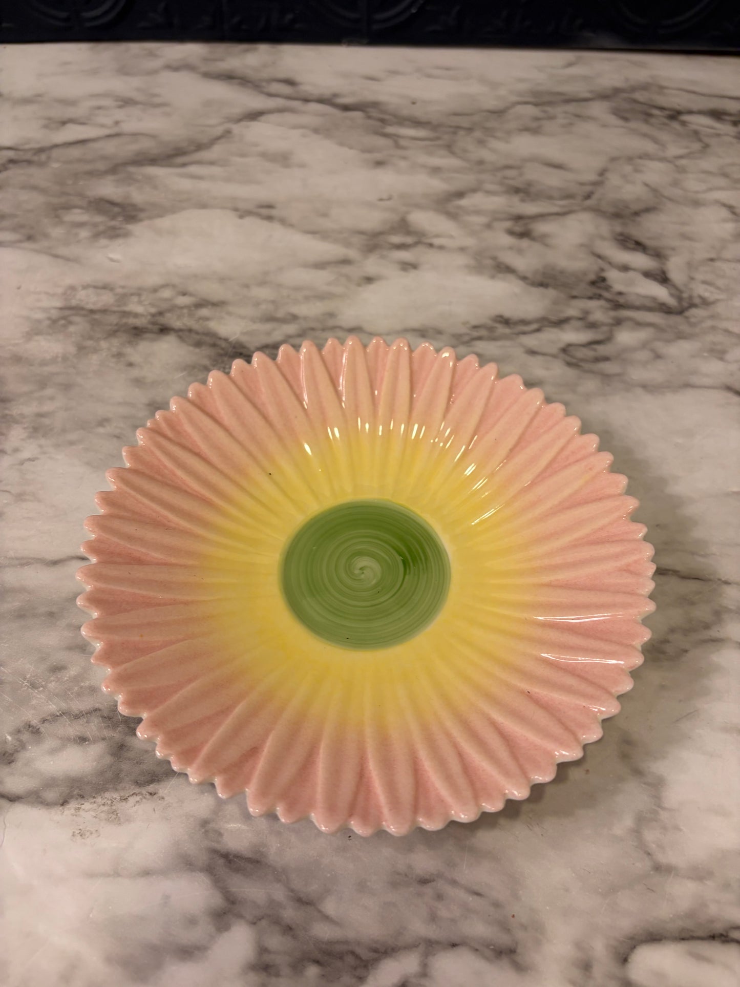 Pink and Yellow Flower Plate