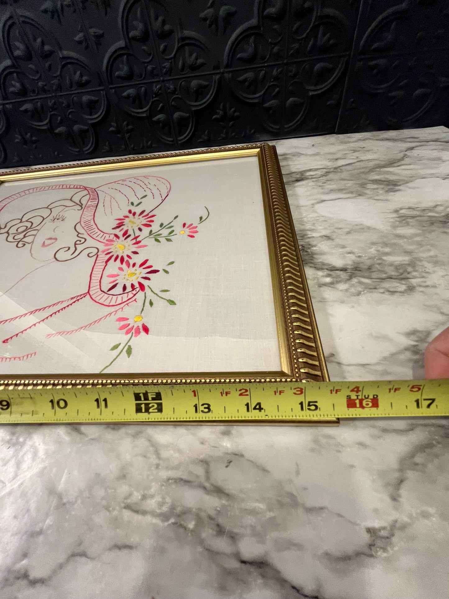 Needlework of Woman in a Hat