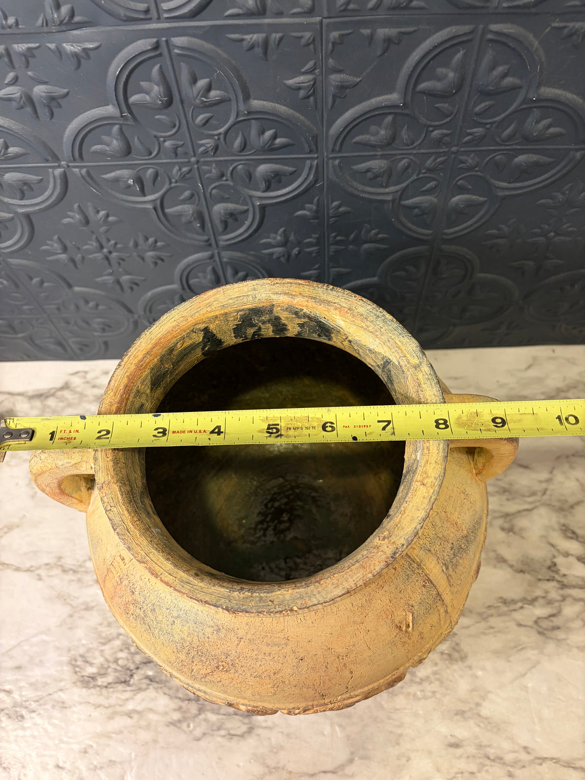 Two  Handled Tan Pottery Jug