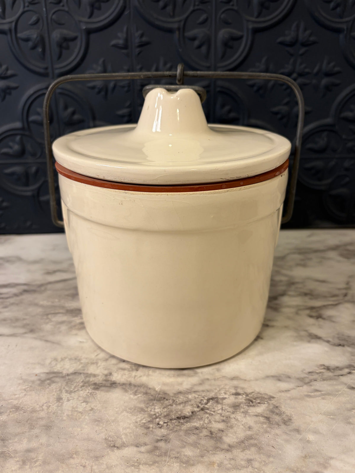Vintage Cream Dairy Crock