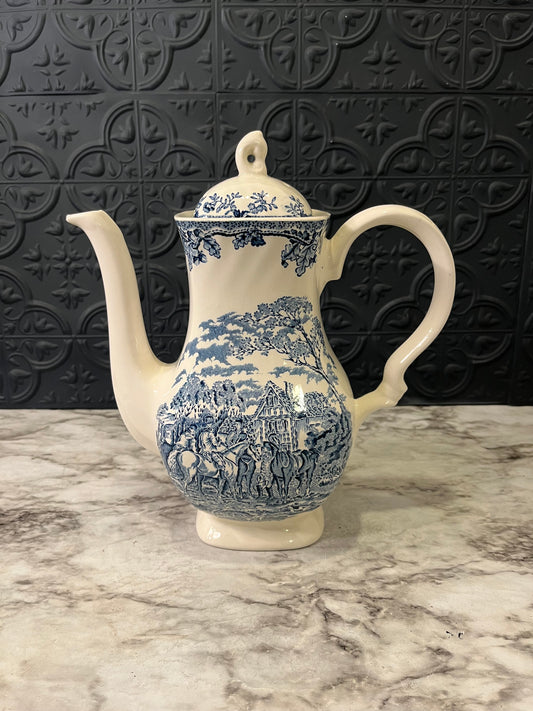 Vintage Myotts Blue and White Pitcher