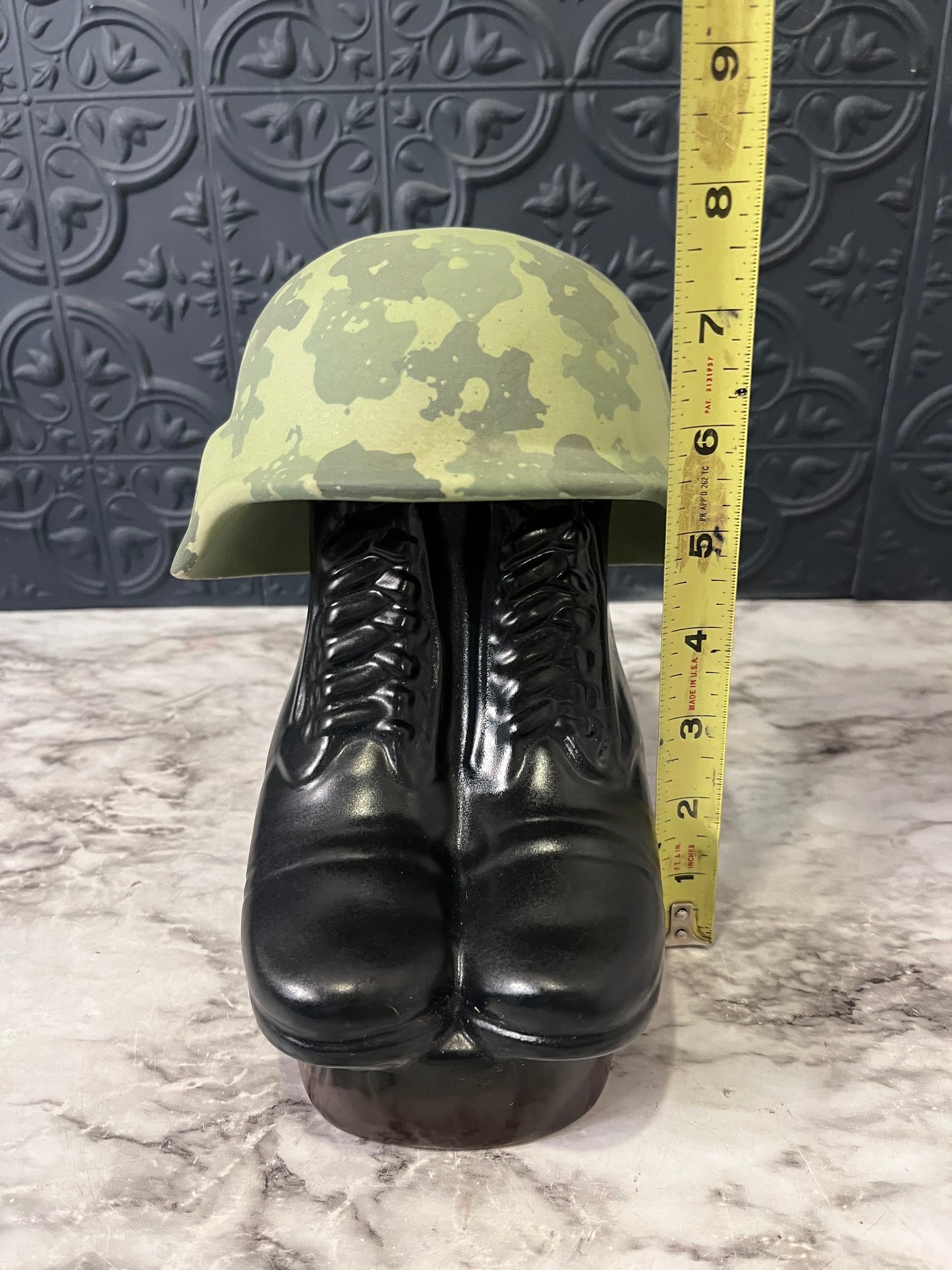 Vintage Jim Beam Combat Boots and Helmet Decanter