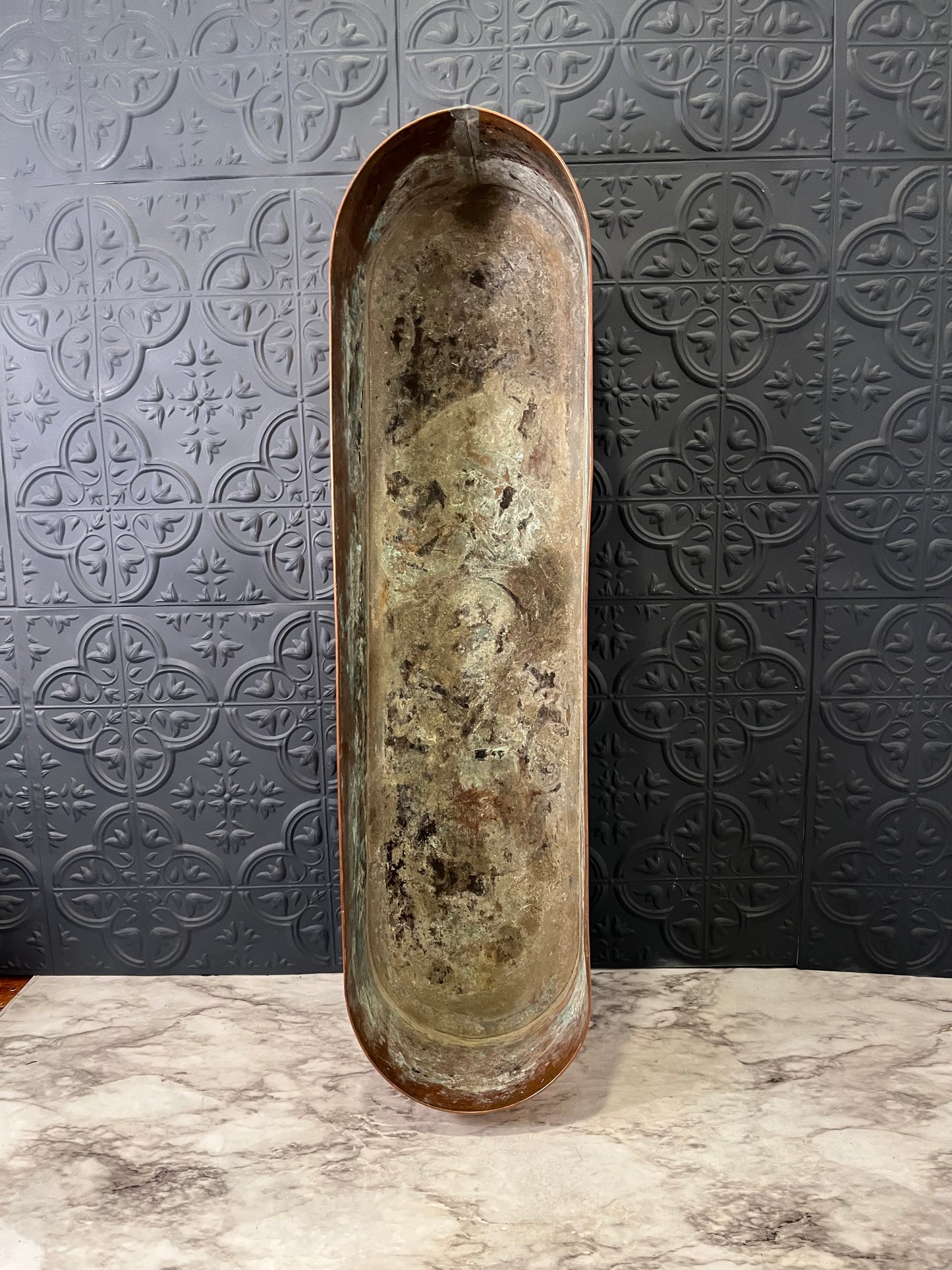 Long Copper Oval Planter