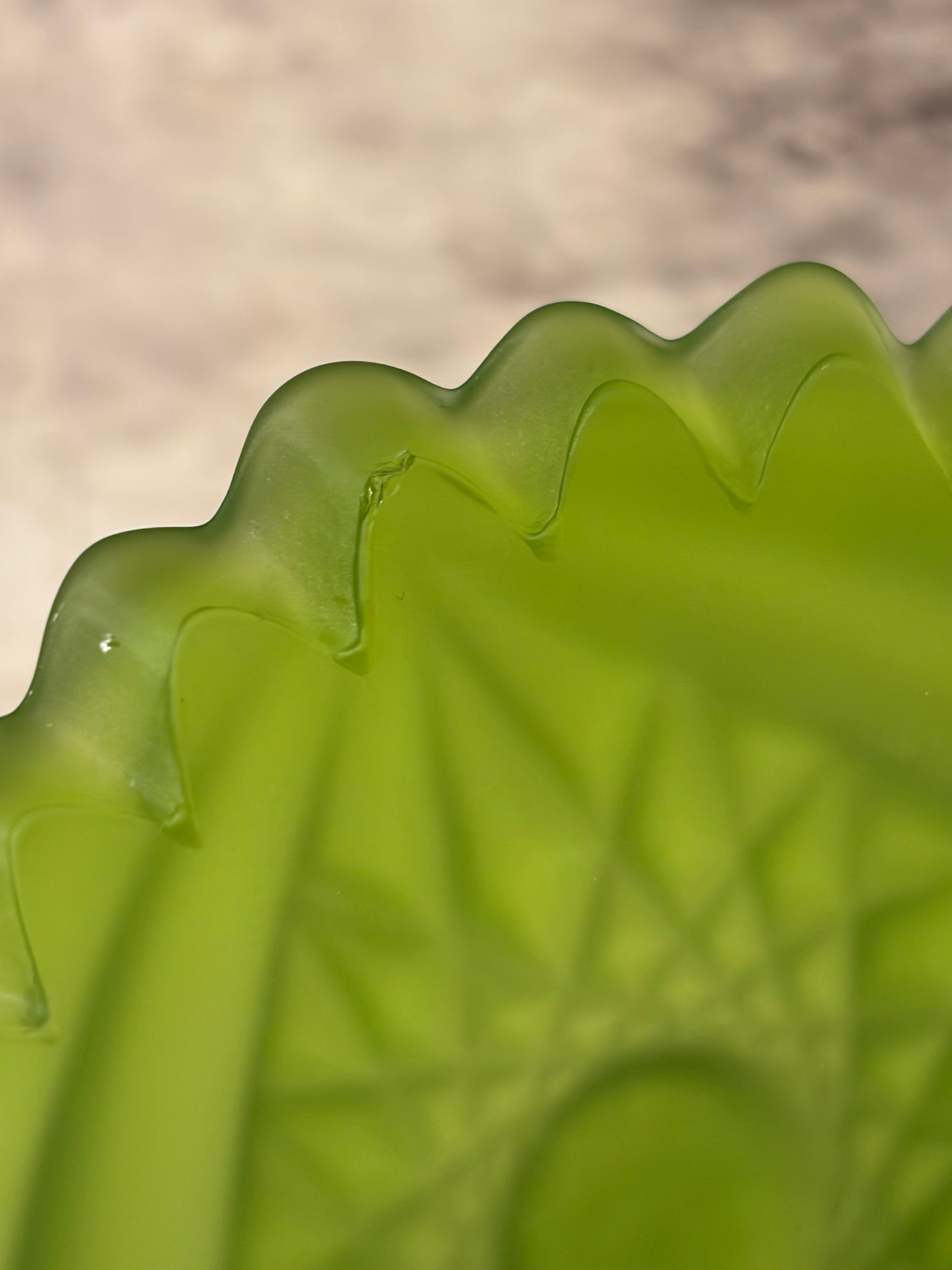 Satin Green Pressed Glass Bowl