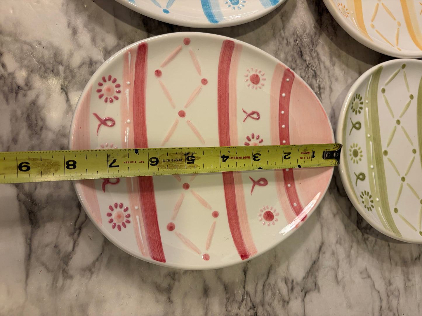 Set of 4 Pottery Barn Easter Egg Plates