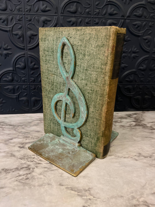 Brass Treble Clef Bookends
