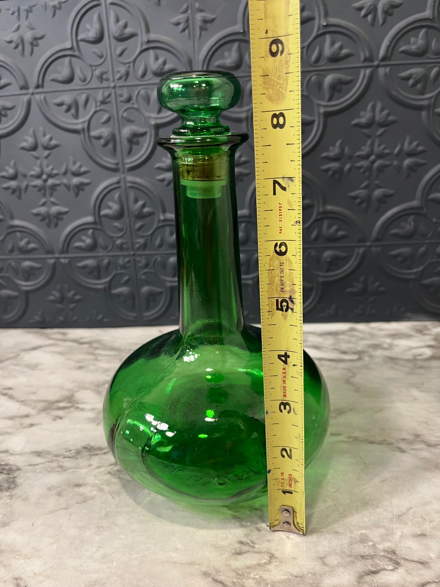 Green glass Decanter