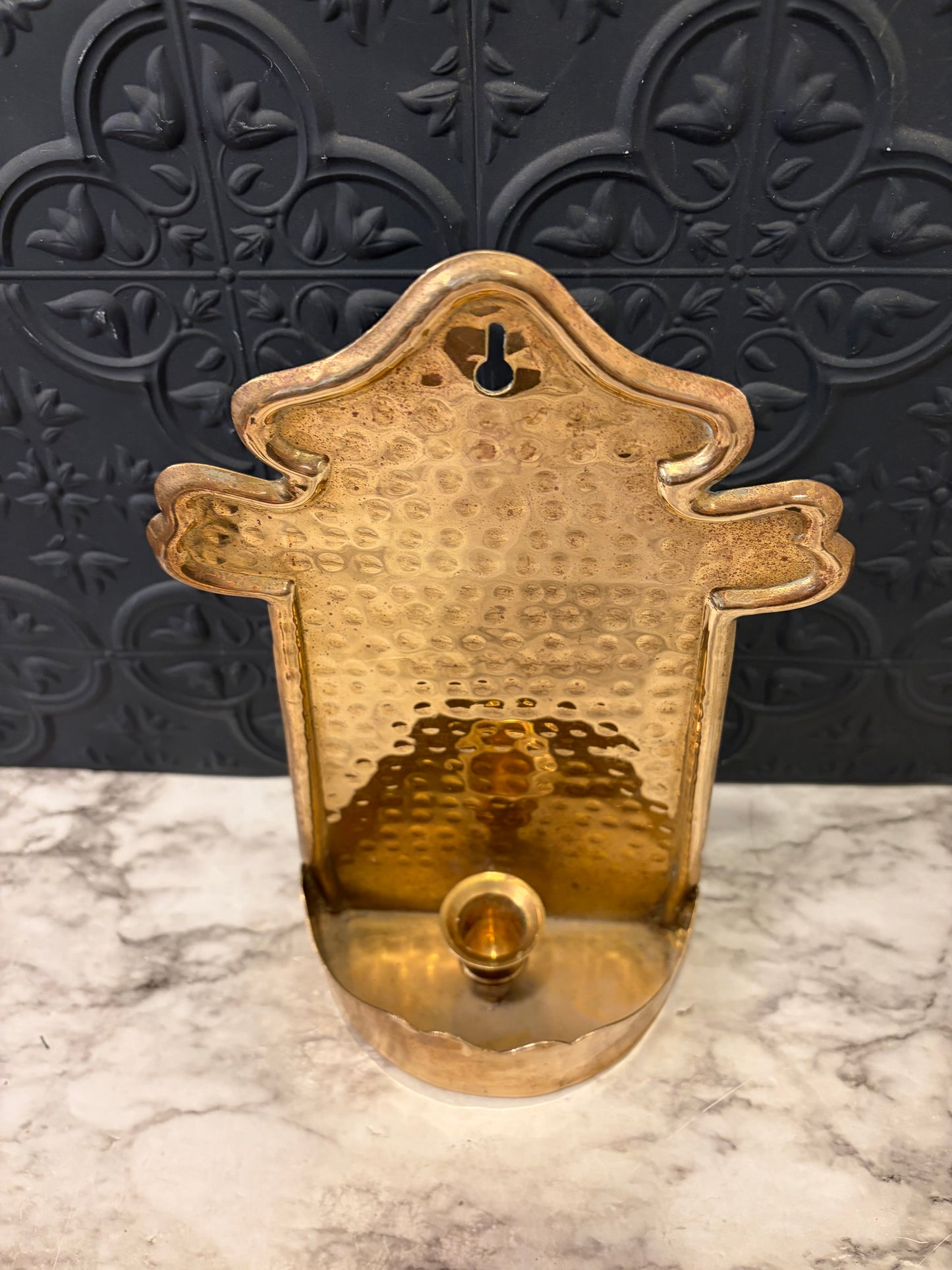 Hammered Brass Wall Sconce Old World Style