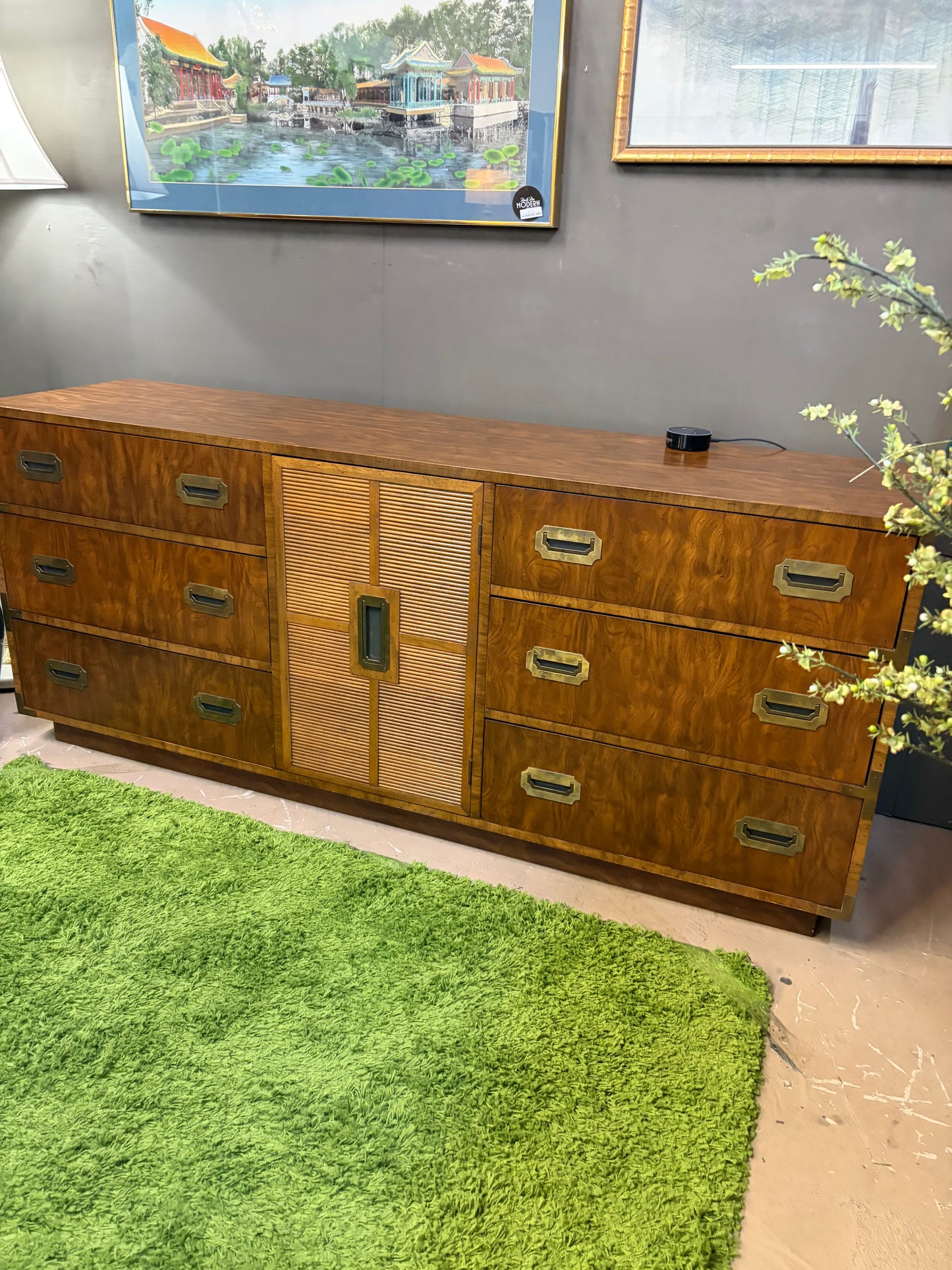 Campaigner Long Dresser with Mirrors