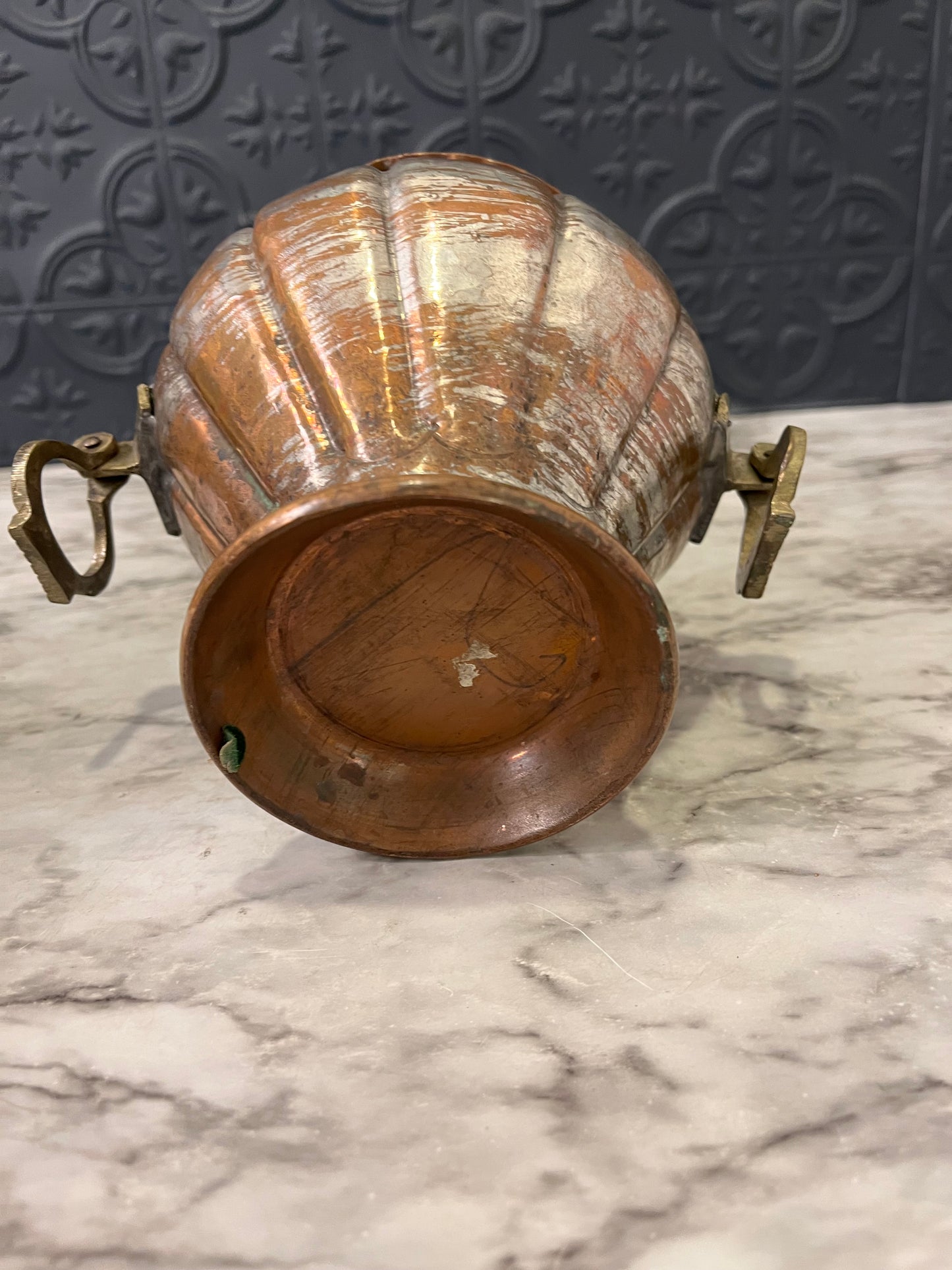 Hammered Copper planter with handles