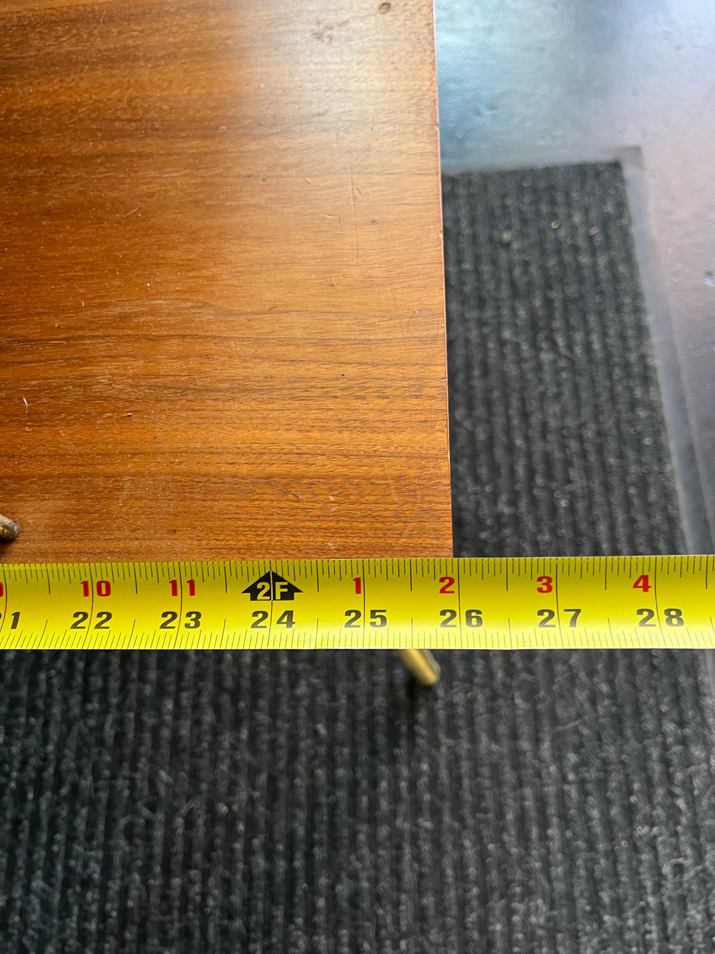 Mid Century Lane Side Table with Faux Drawer