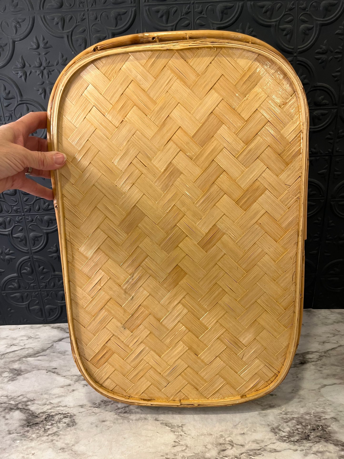 Vintage Bamboo Serving Tray