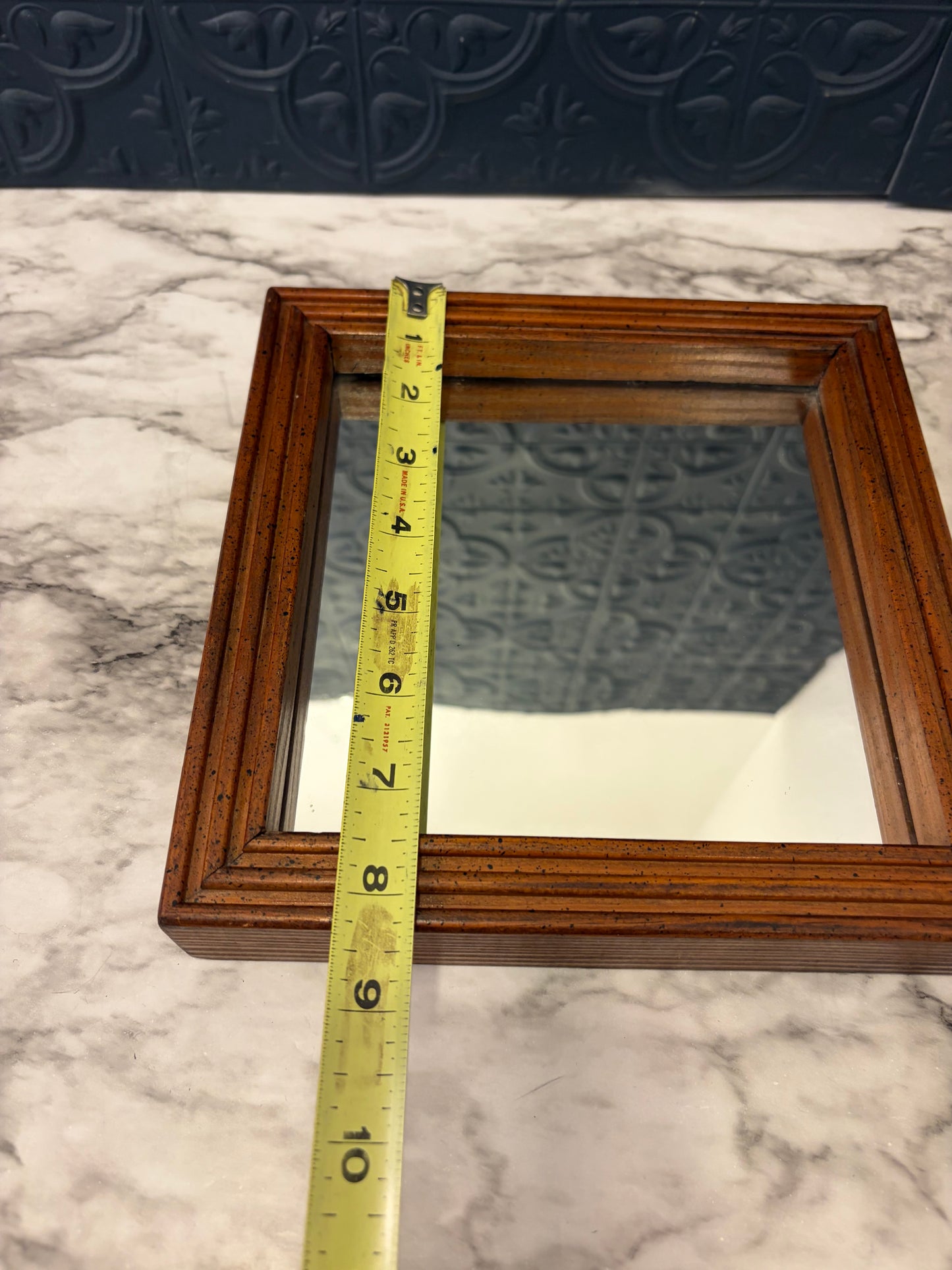 Square Mirror with Thick Wood Frame 8.25"