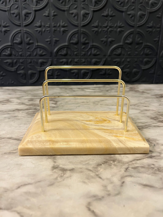 Letter Holder Cream and Brass
