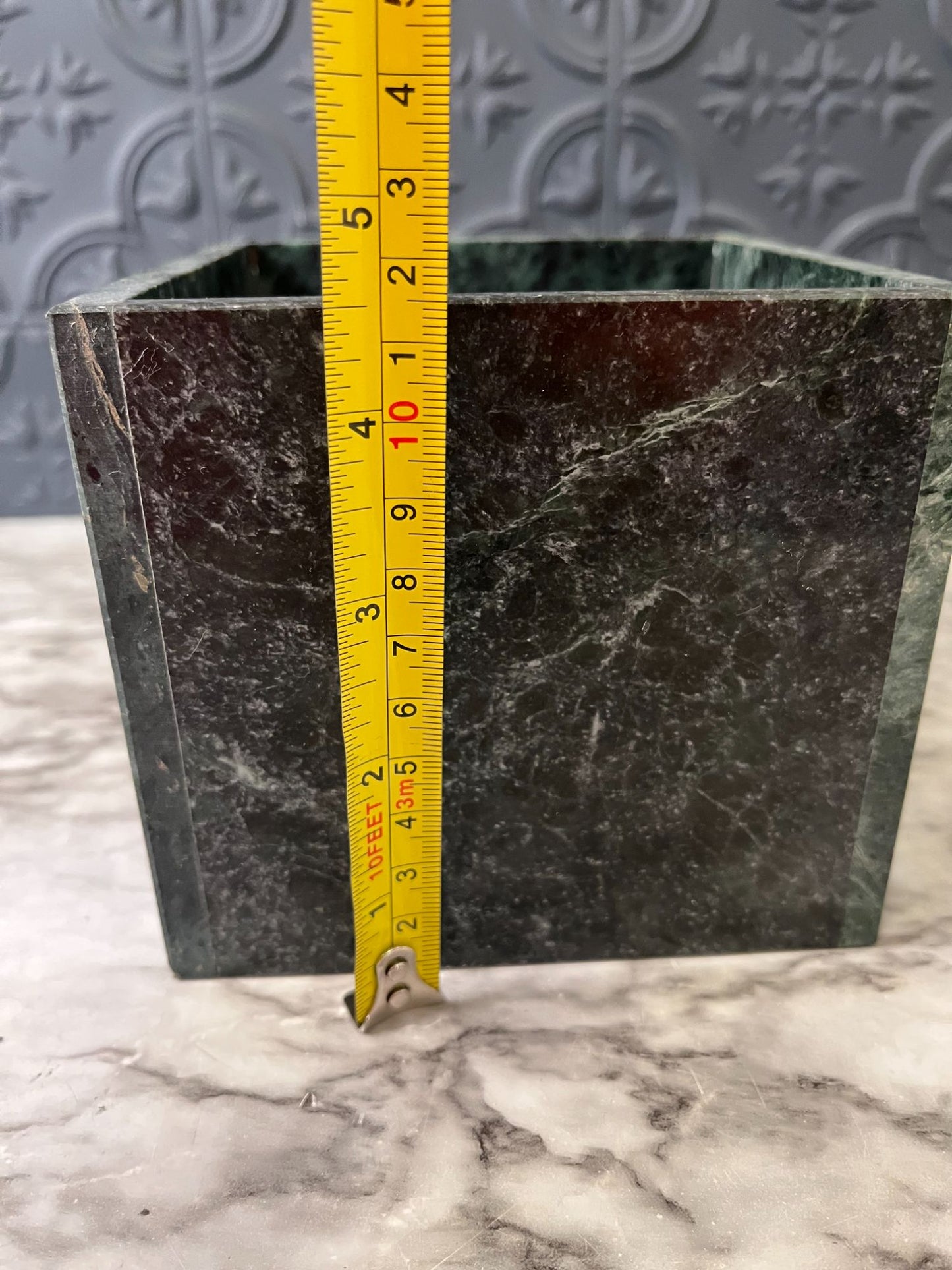 Green Marble Pier One Tissue Box Holder