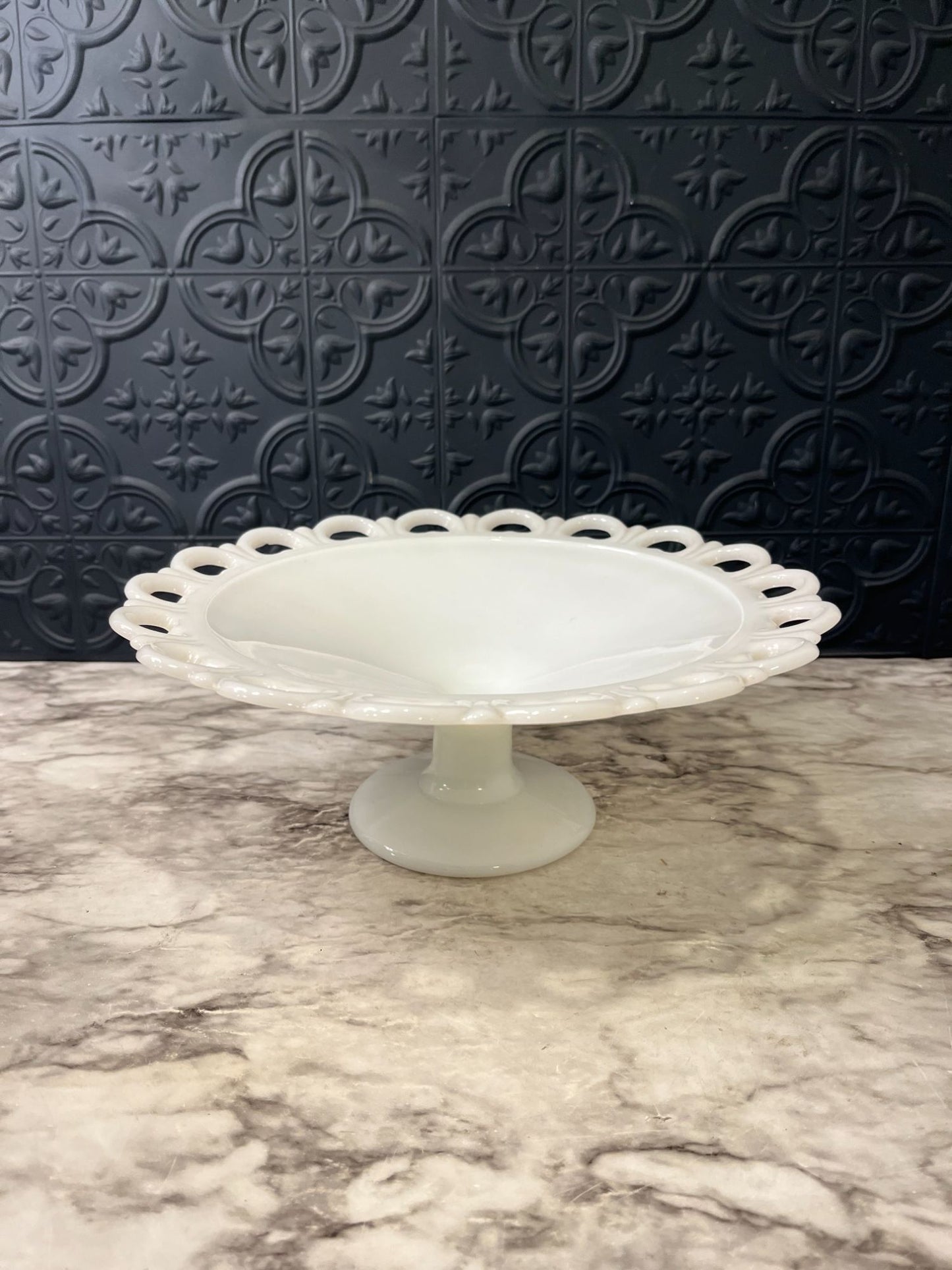 Anchor Hocking Milk glass  pedestal bowl