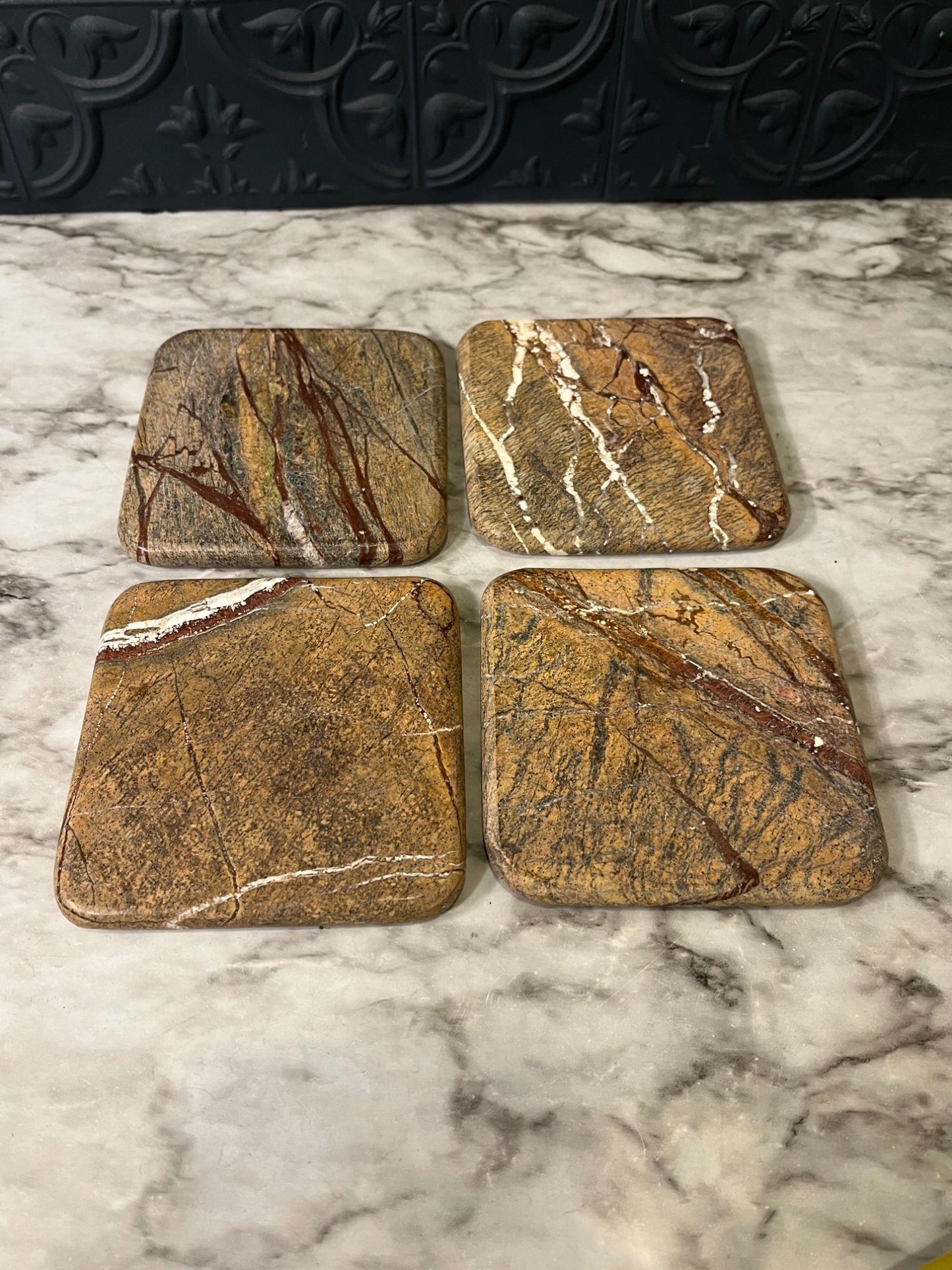 Stone coasters x4