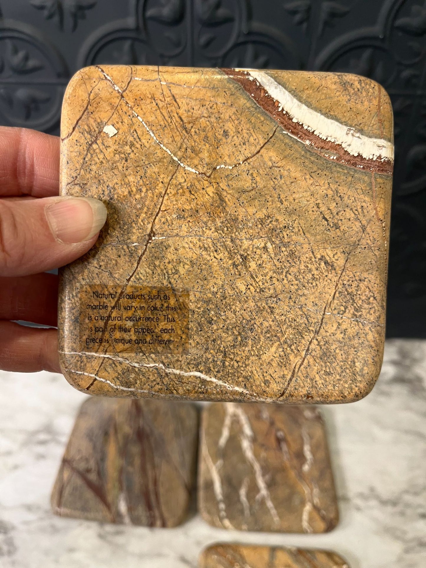 Stone coasters x4