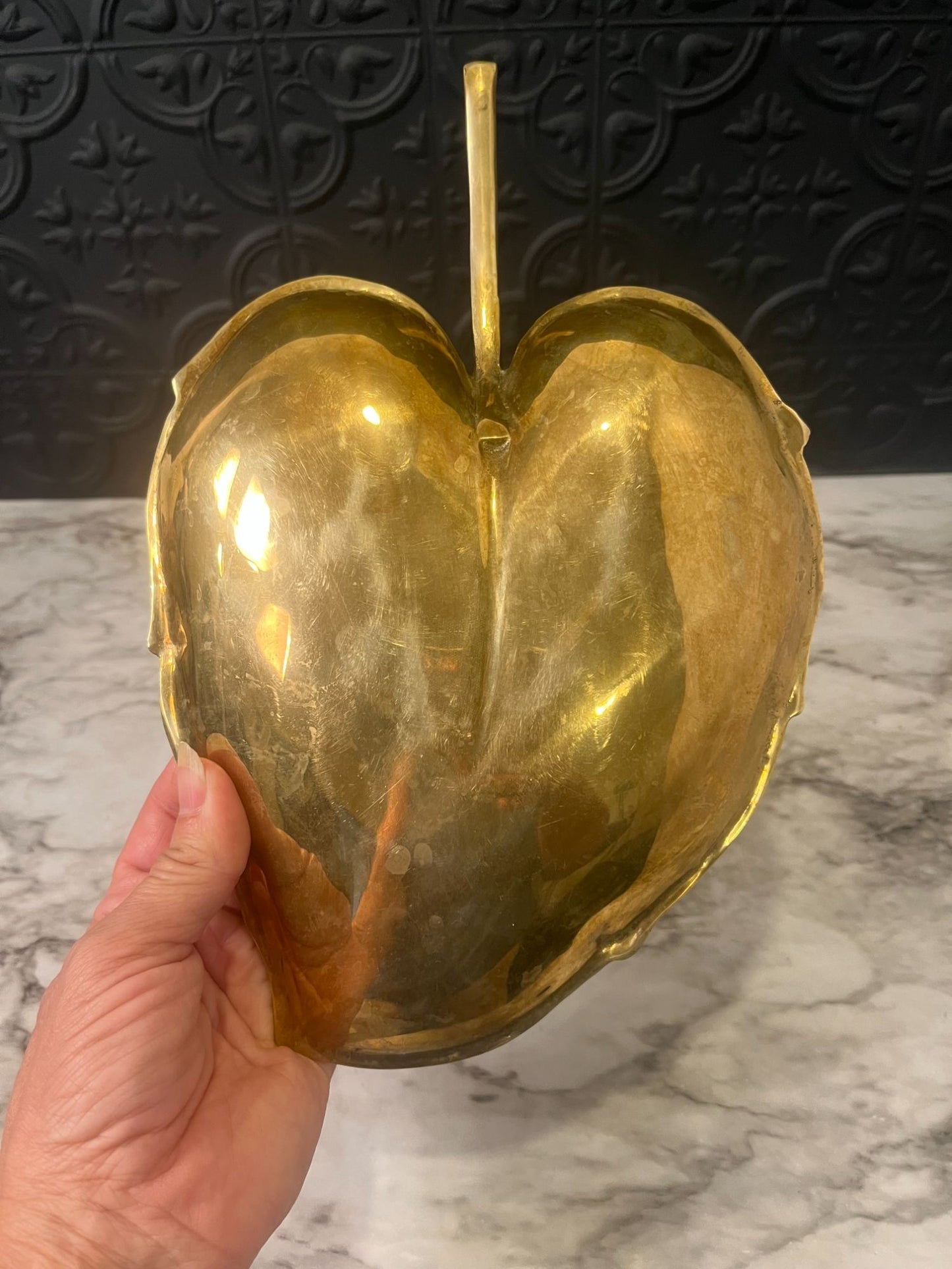 Large Brass Leaf Dish