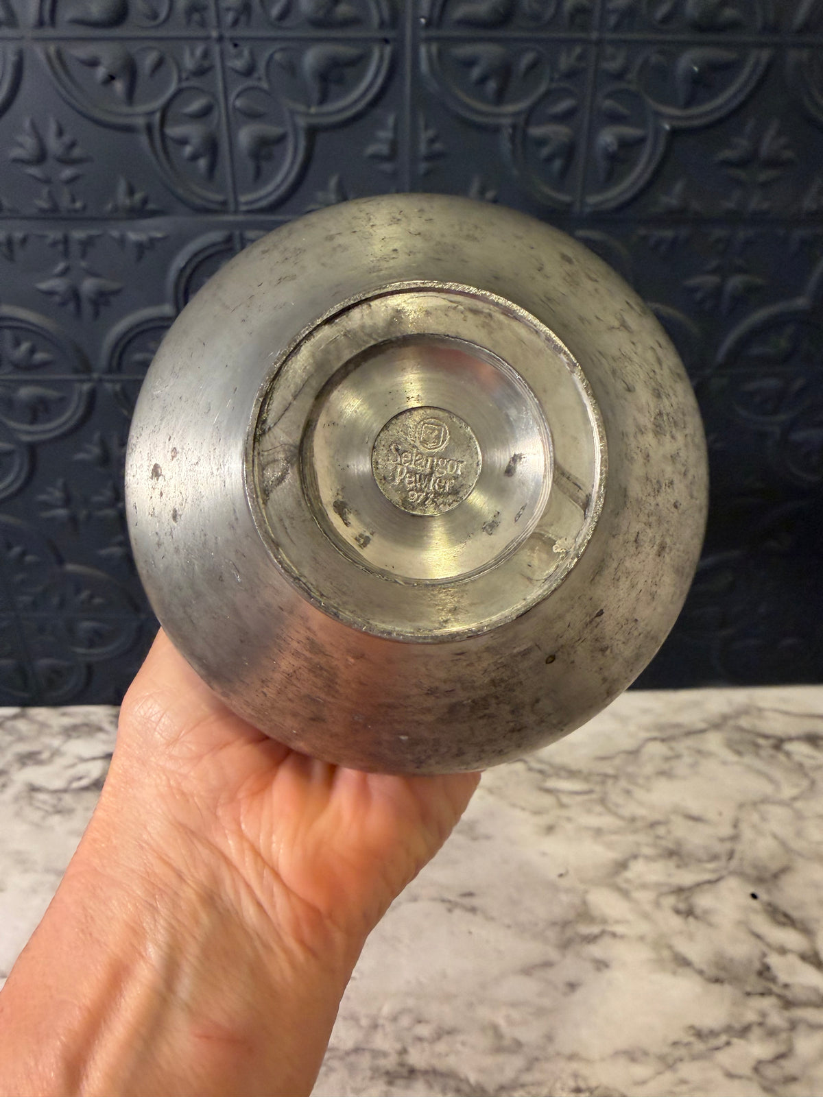 Vintage Selangor Pewter Vase