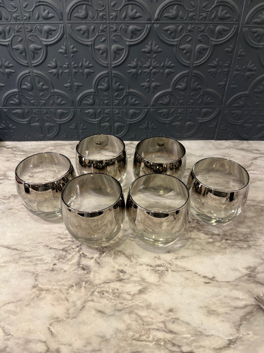 Vintage Dorthy Thorpe Style Ombre Lowball glass set of 6