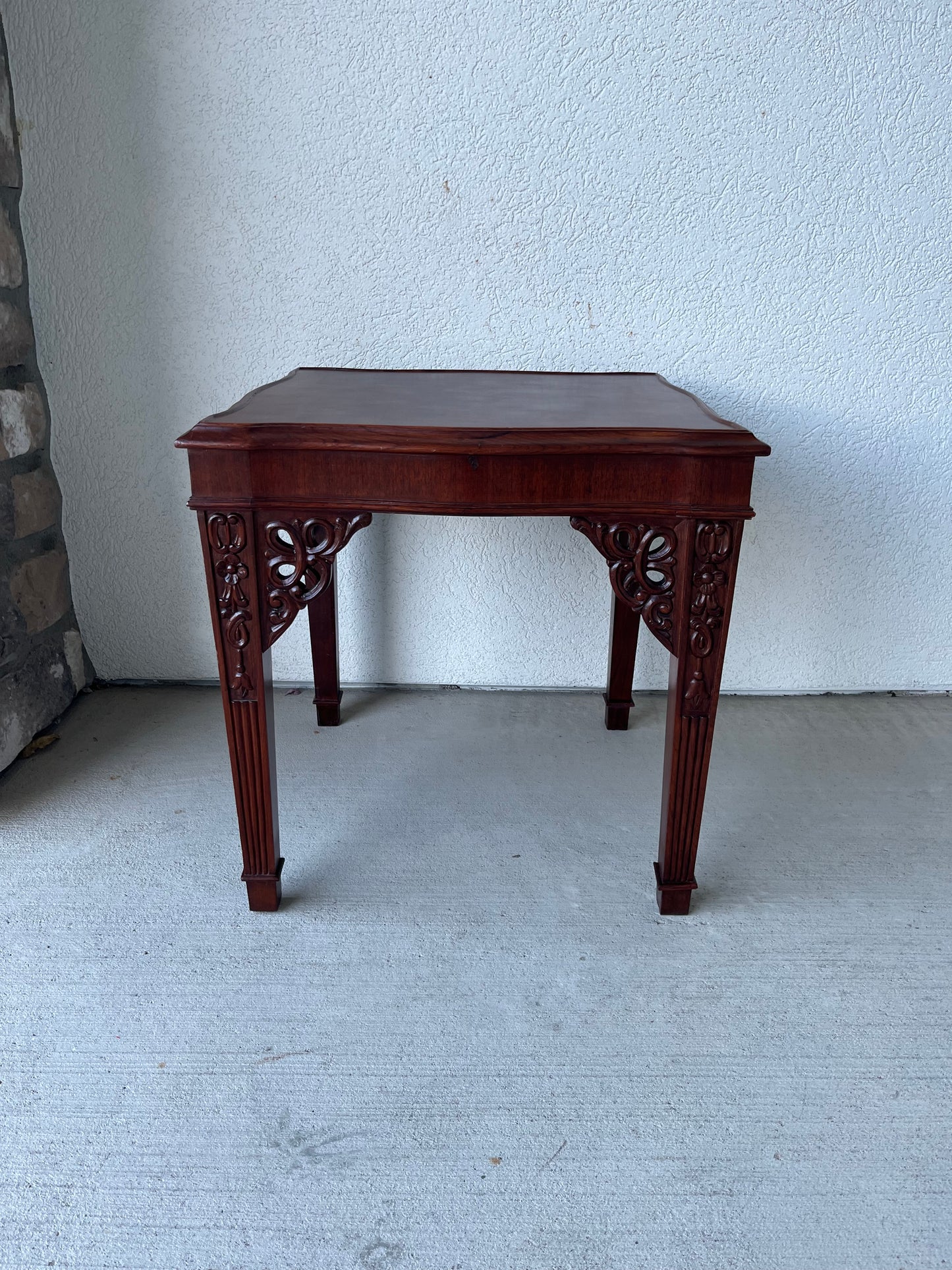 Chinese Chippendale Style Carved Side Table