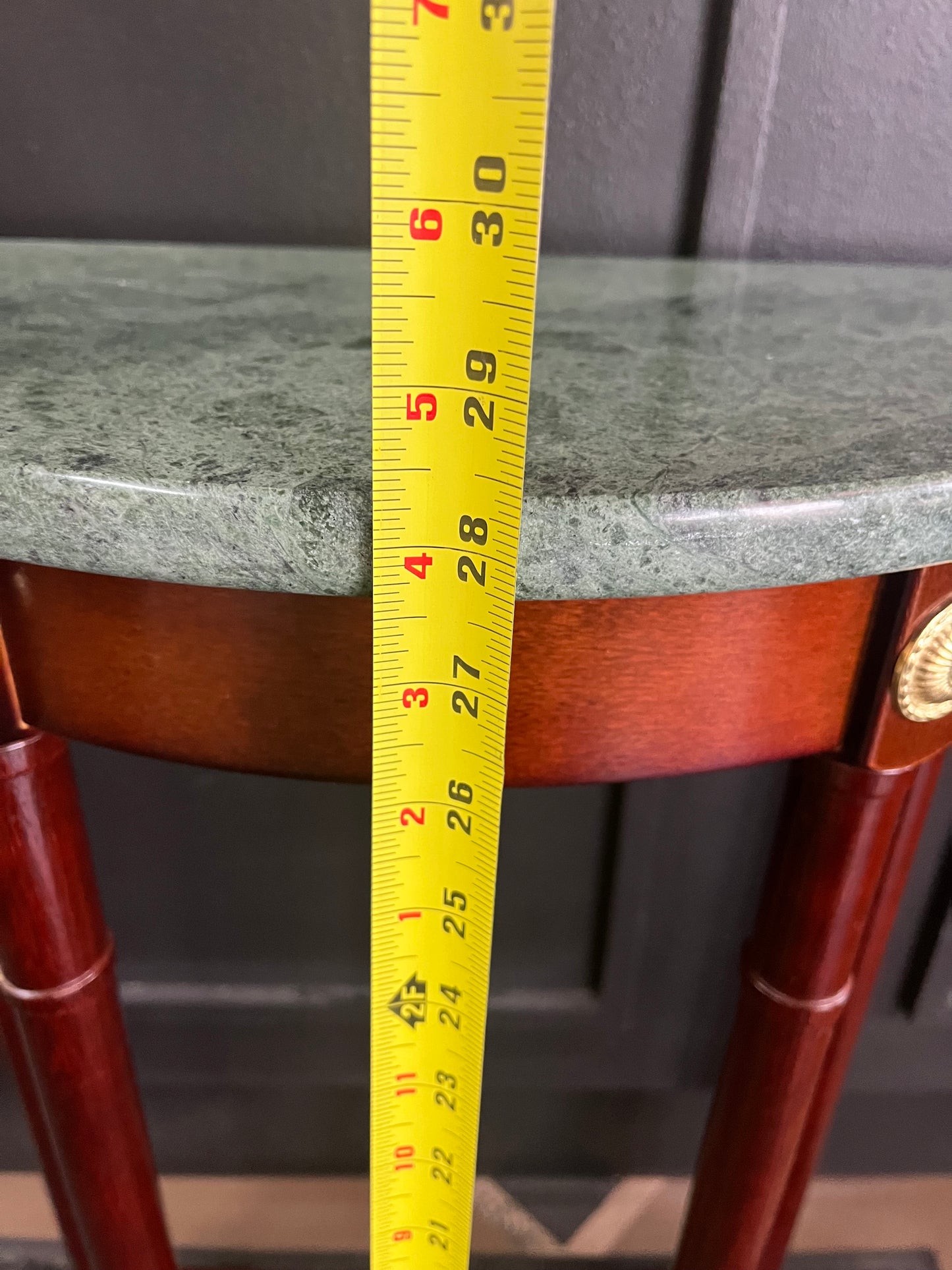 Green Marble Half Moon Table