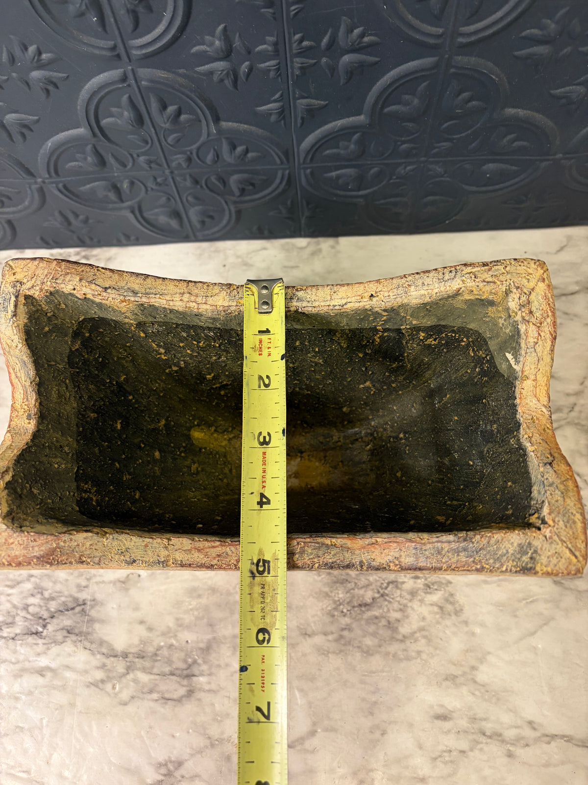 Concrete Planter with Scroll Design
