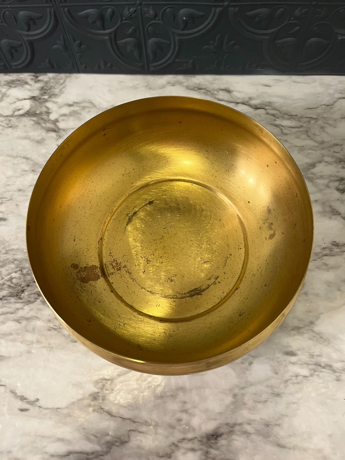 Round Brass Planter with Feet