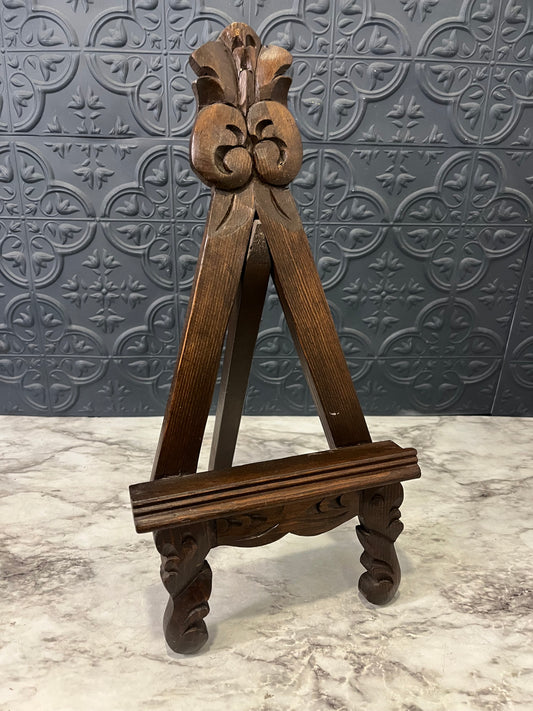 Wood carved Picture Easel 15"