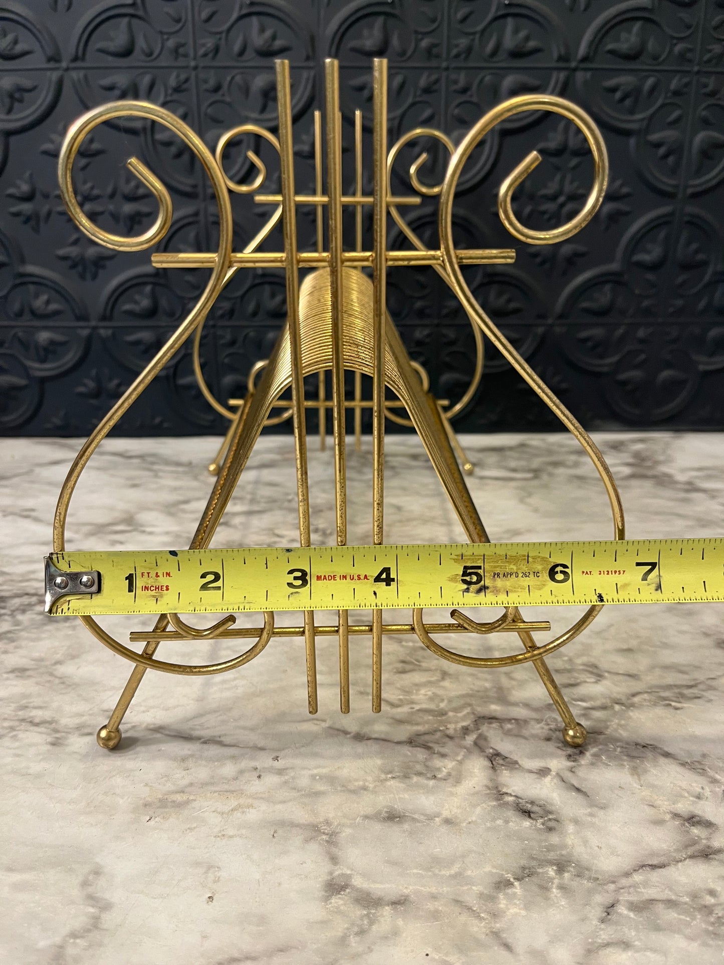 Brass Record Stand with Treble Clef