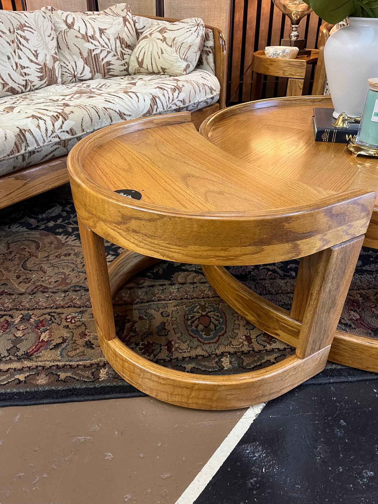 Half Moon Oak Bentwood Side Table