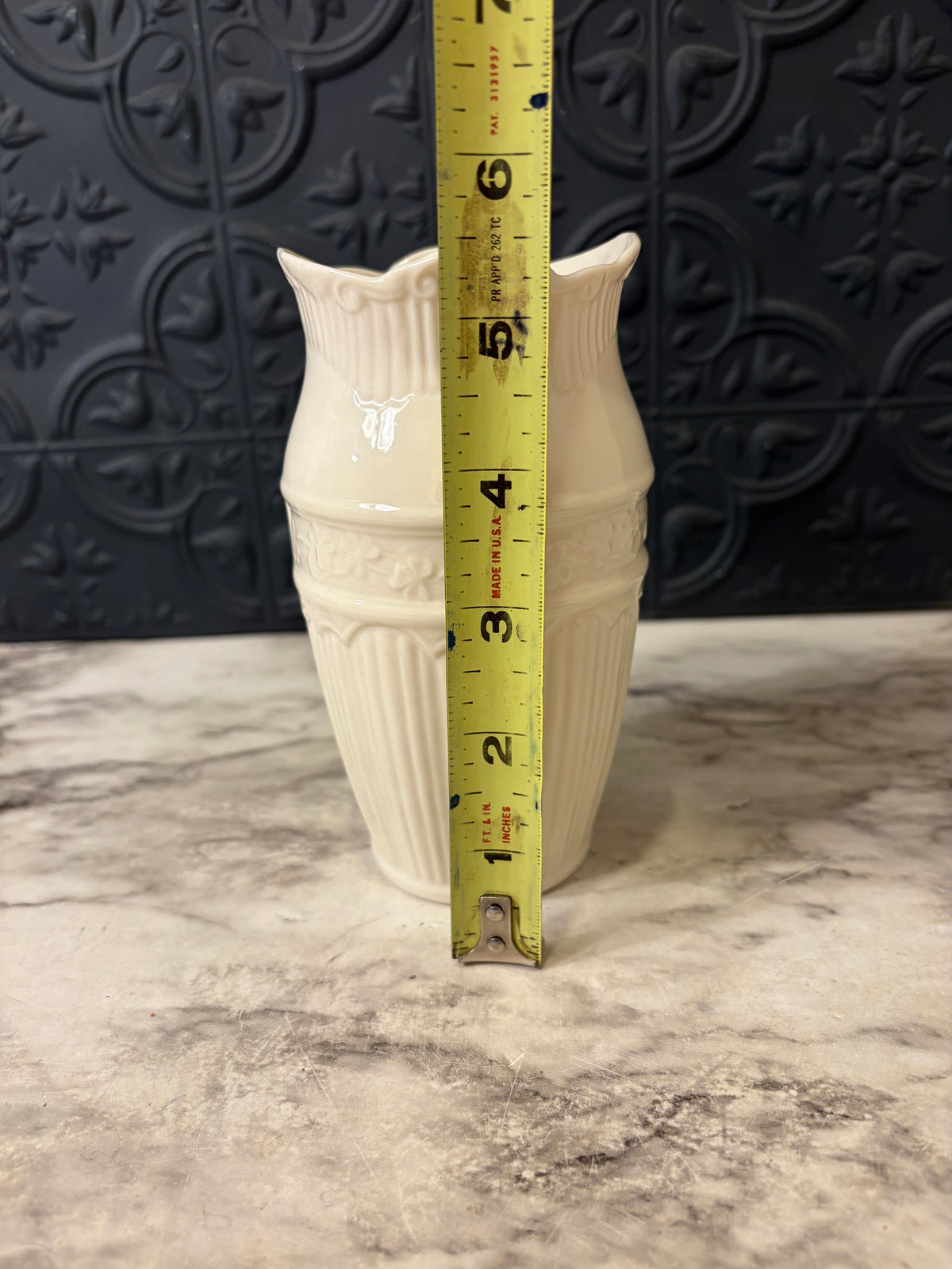 Belleek Vase From Ireland Cream Decor only