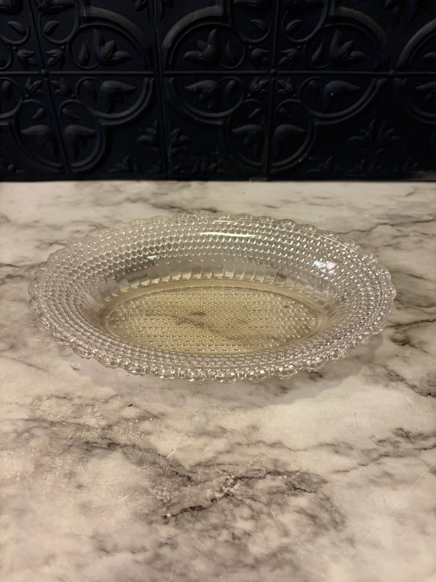 Oval Pressed Glass Bead Desing Tray
