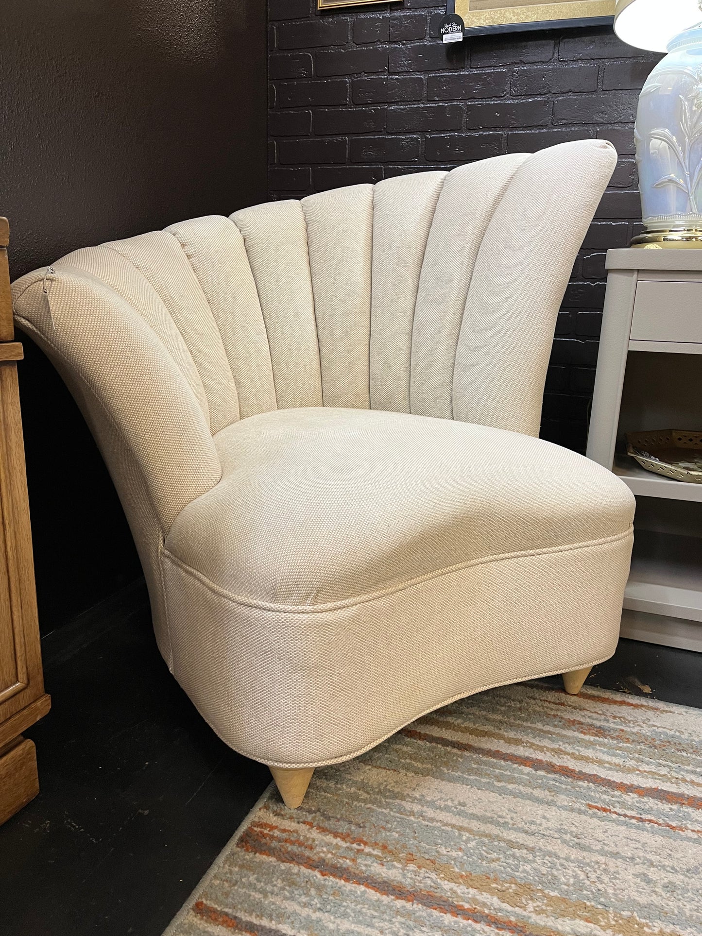 Asymetrical Cream Shell Chair