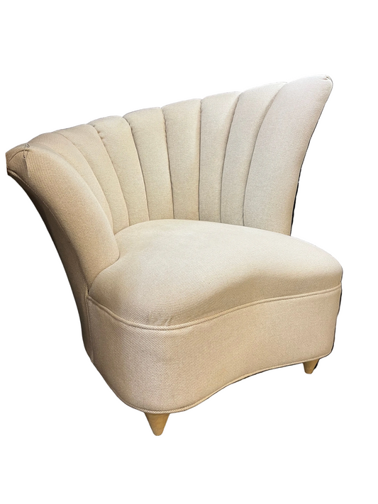 Asymetrical Cream Shell Chair