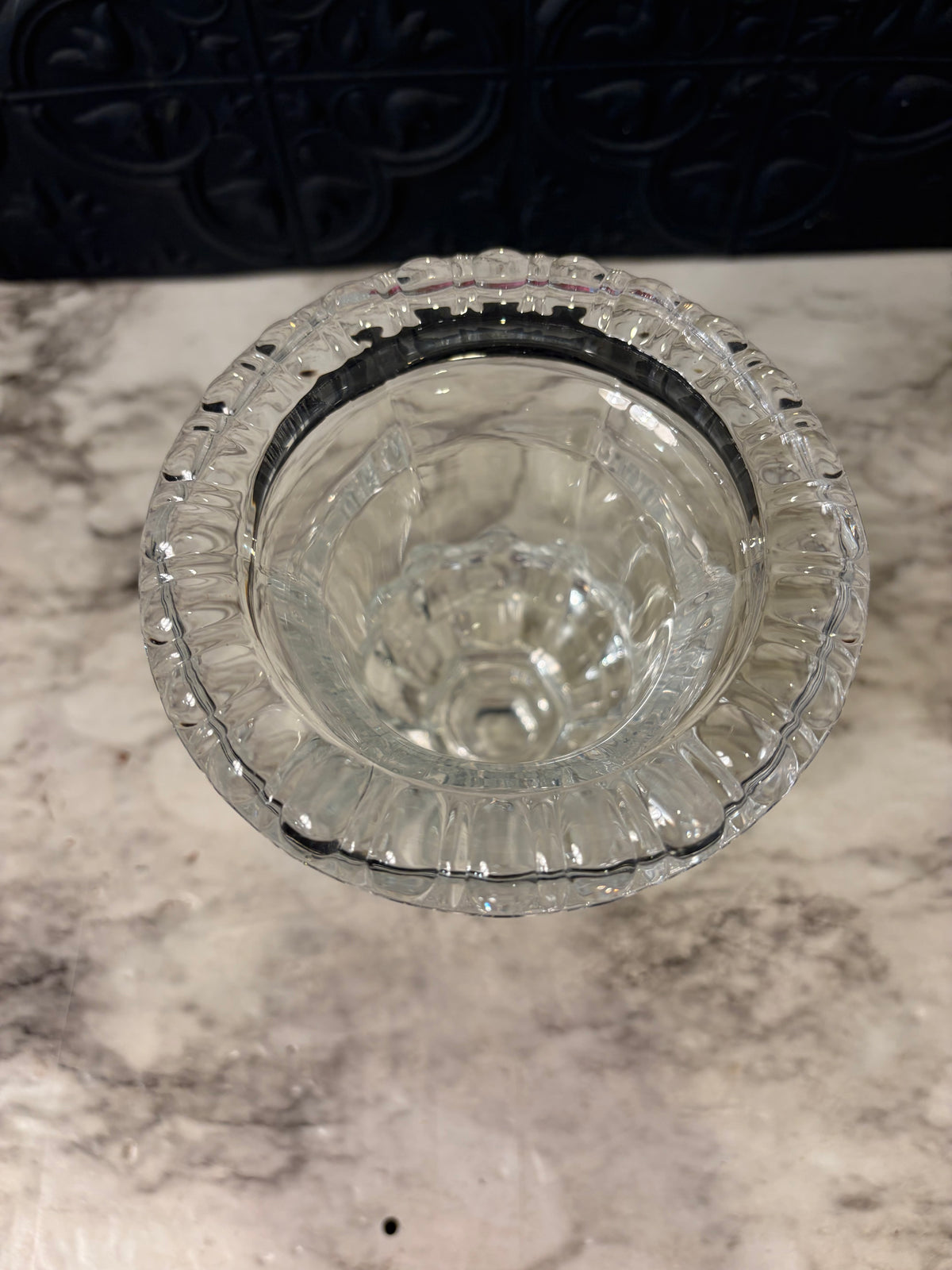 Small Trophy Glass Vase Beveled